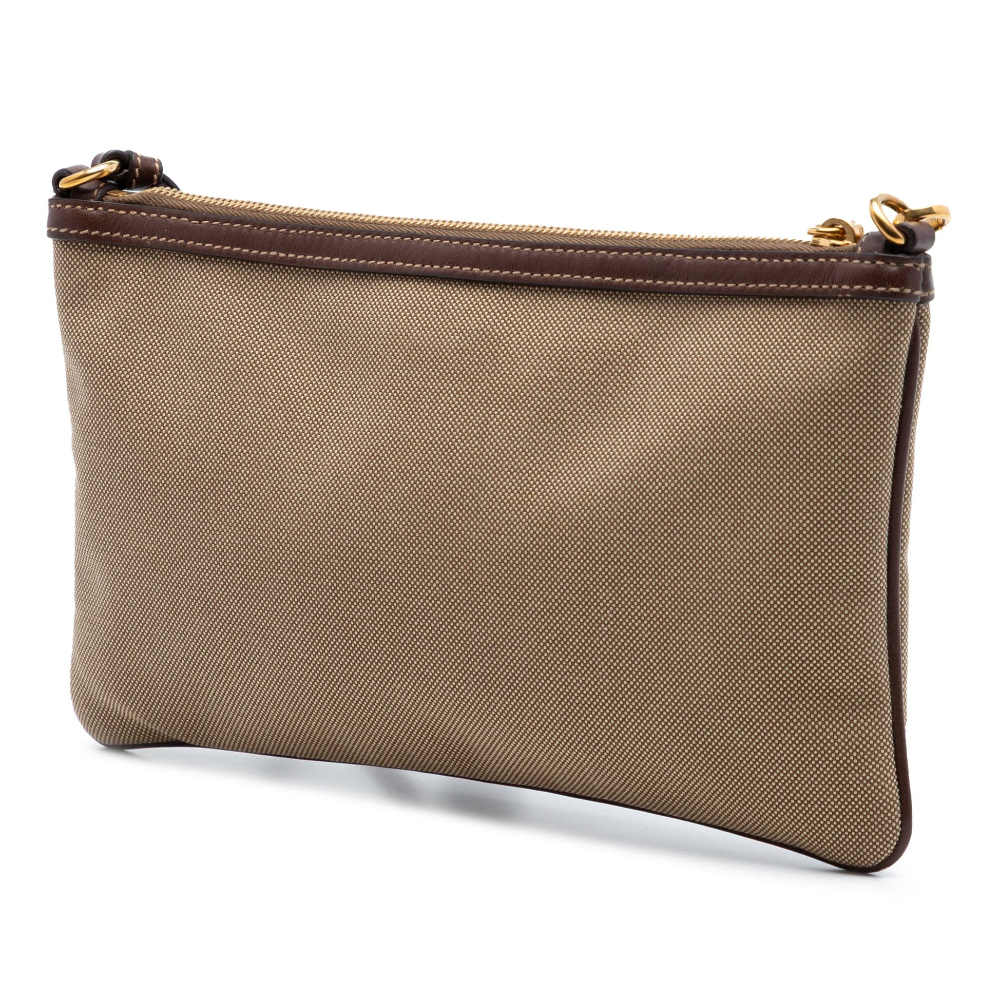 Prada Canvas Canapa Logo Bow Shoulder Bag