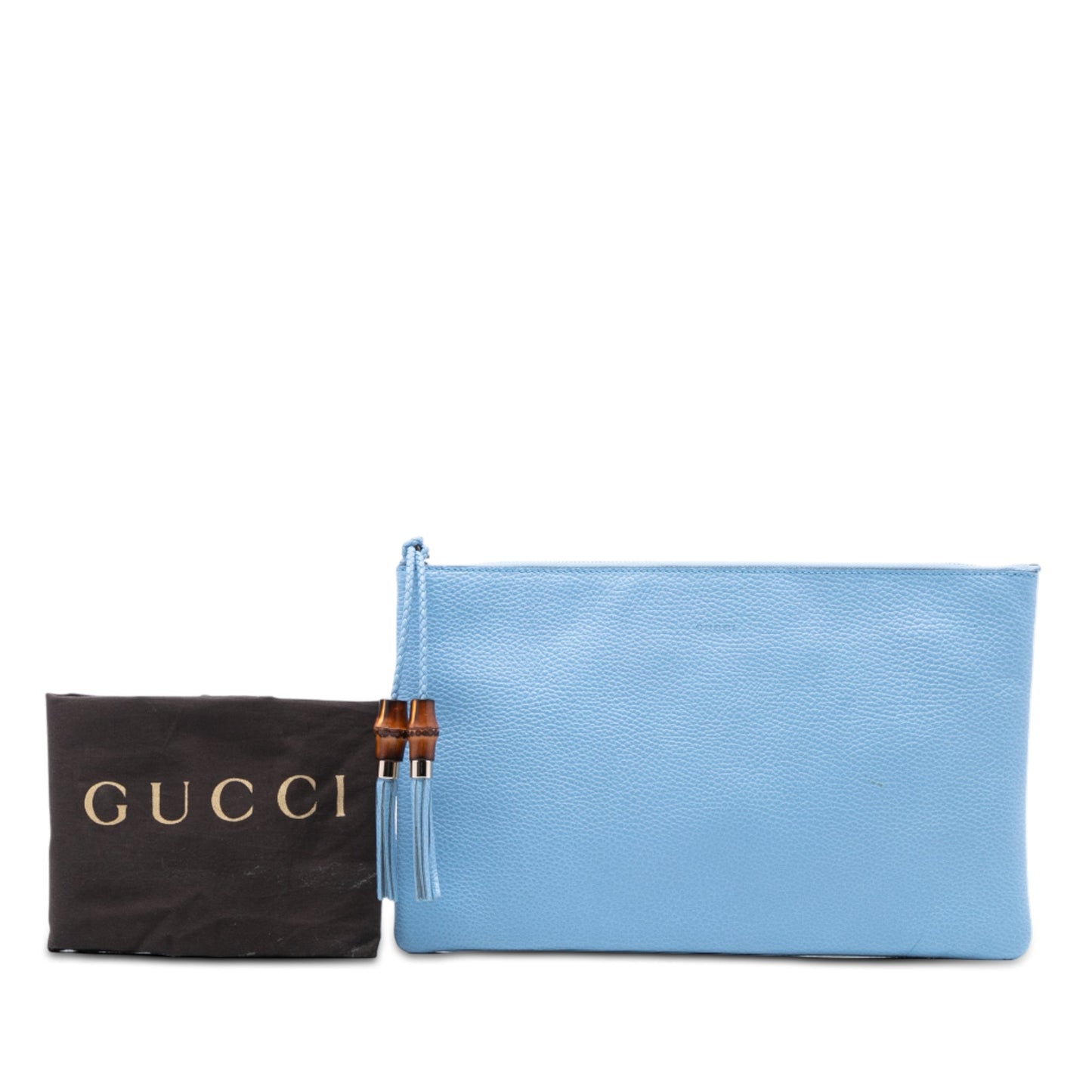Gucci Calfskin Bamboo Tassel Clutch