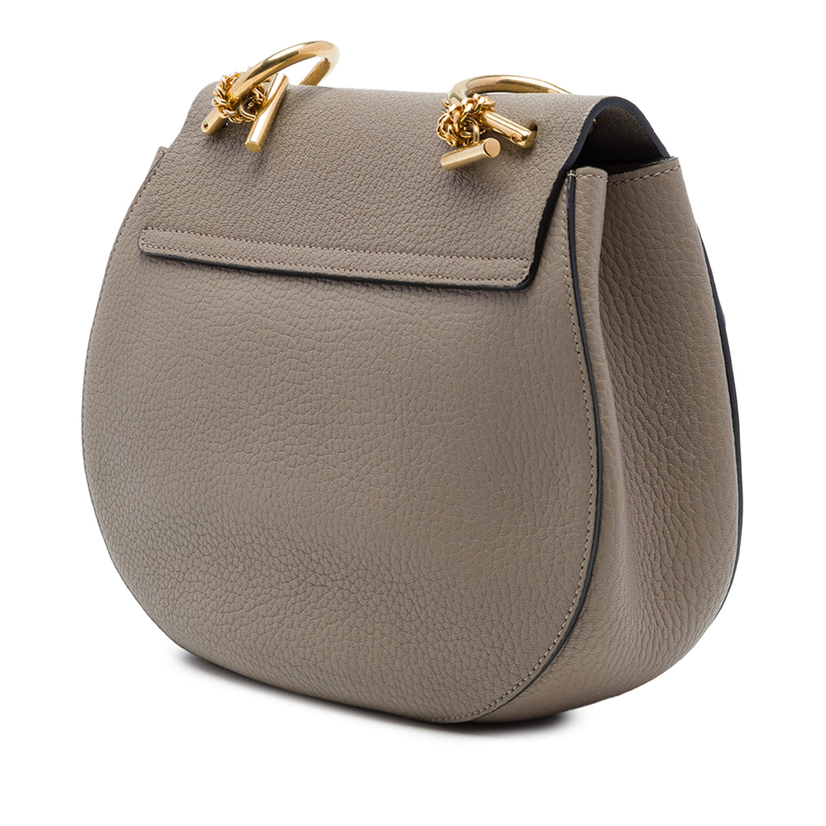 Chloé Small Grained Calfskin Drew Crossbody — Brown