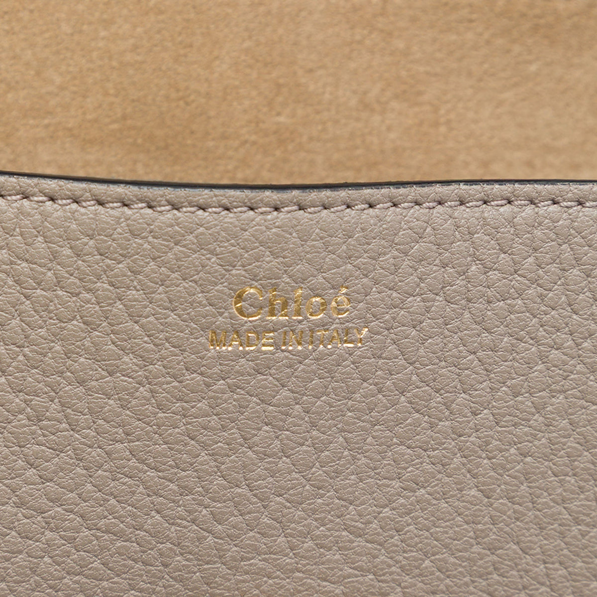 Chloé Small Grained Calfskin Drew Crossbody — Brown
