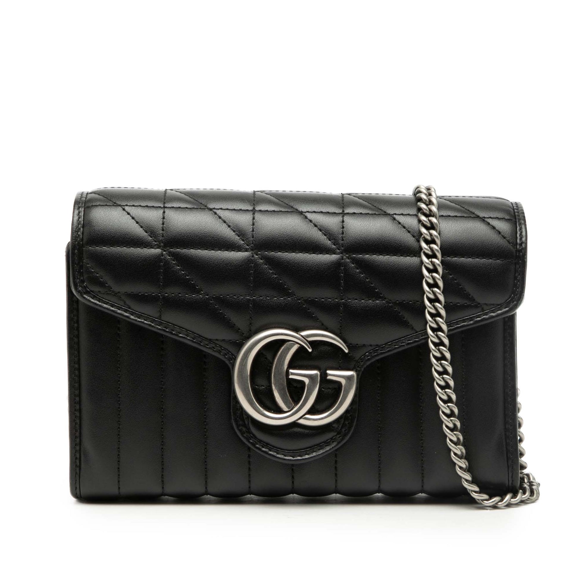 Gucci GG Marmont Matelasse Leather Aria Wallet On Chain
