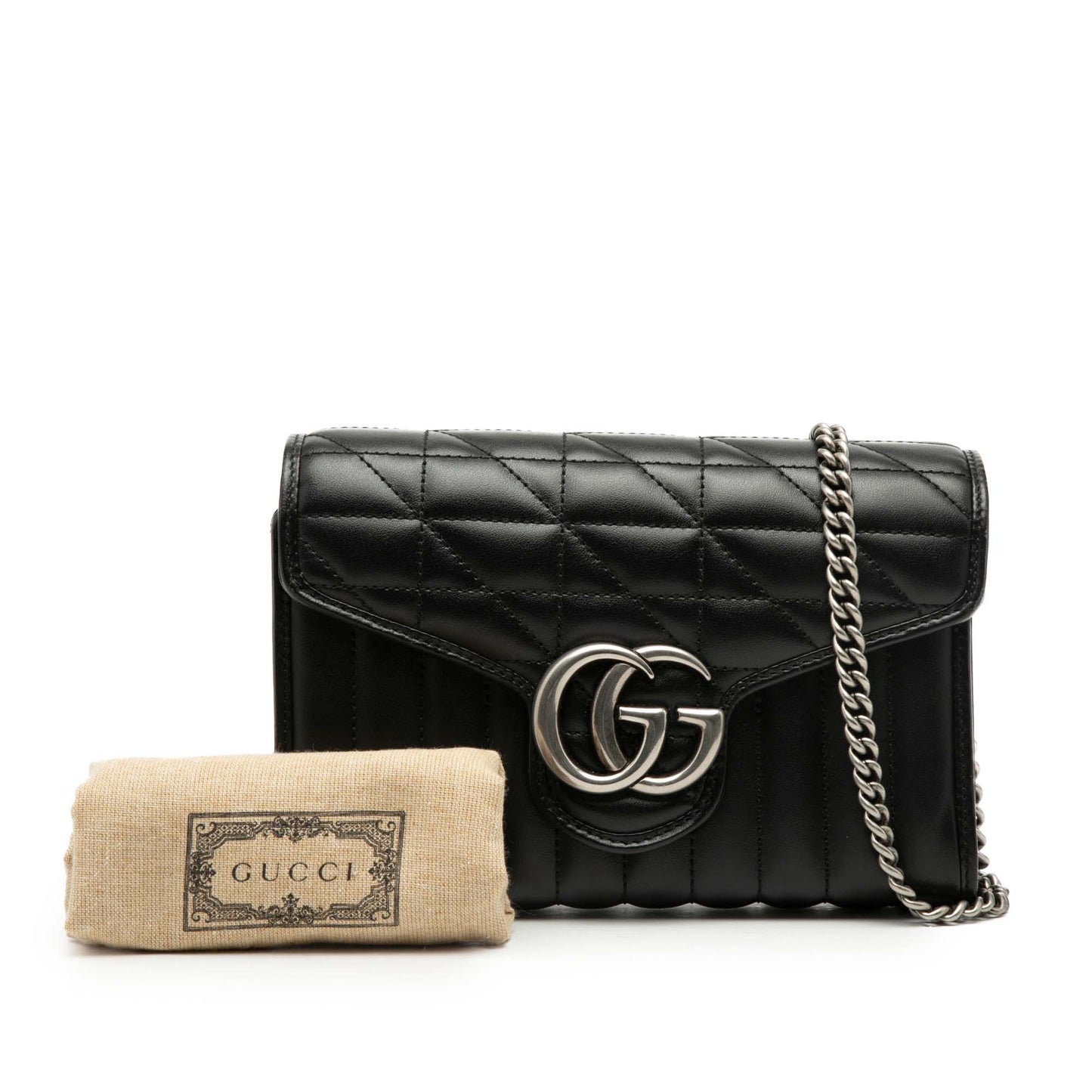 Gucci GG Marmont Matelasse Leather Aria Wallet On Chain