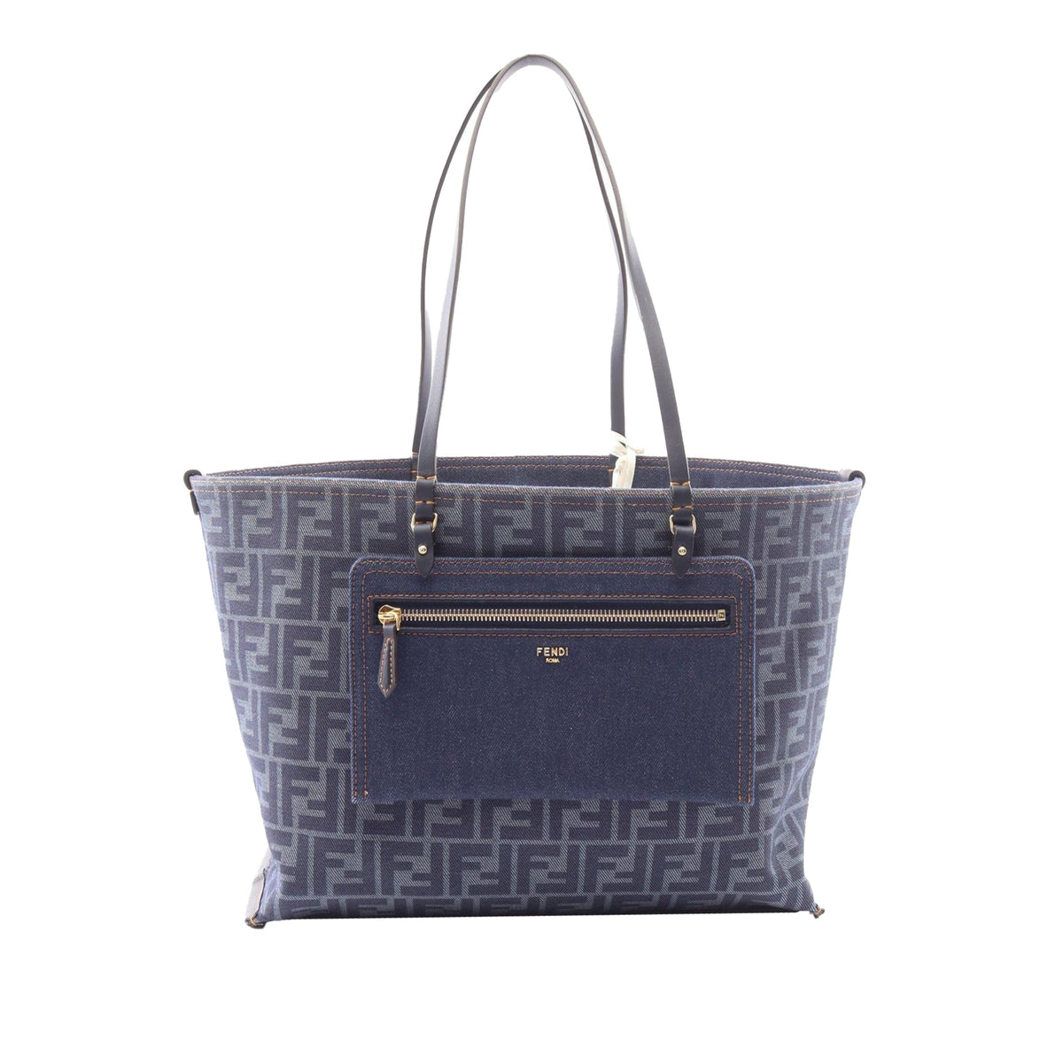 Fendi Medium Zucca Denim Reversible Roll Tote