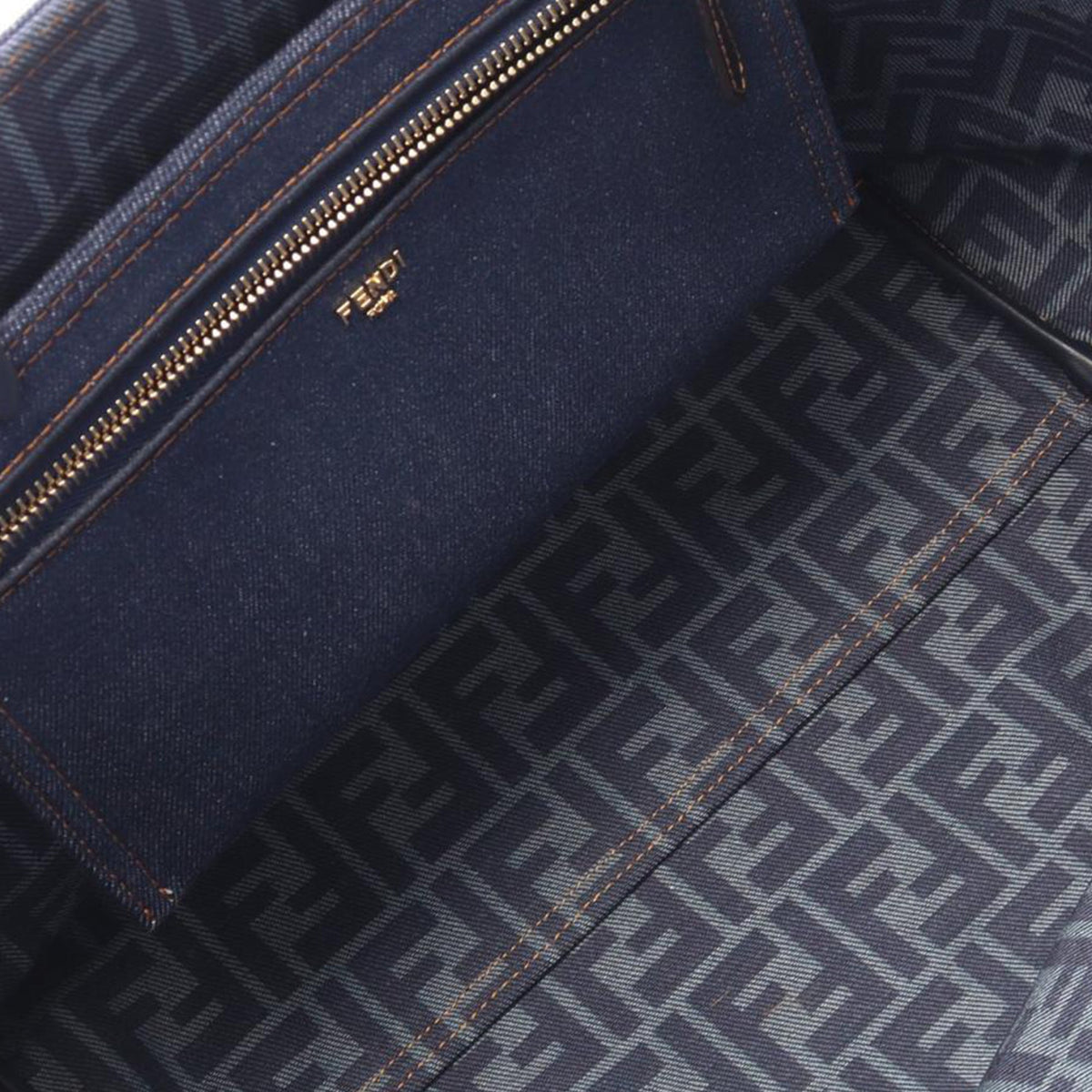 Fendi Medium Zucca Denim Reversible Roll Tote