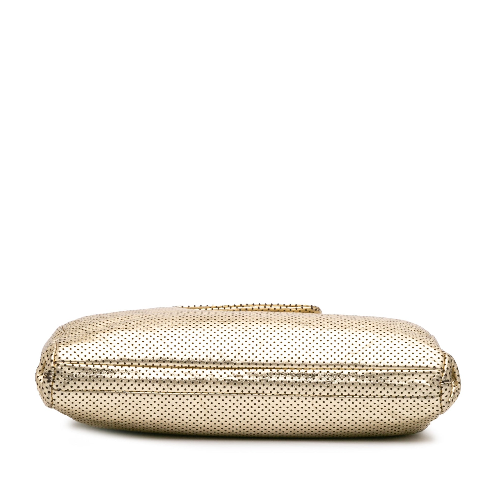 Chanel Perforated Crackled Metallic Calfskin Drill Tote