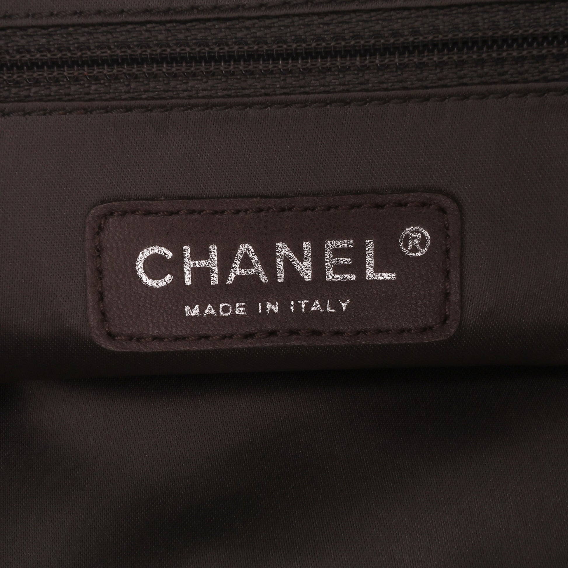 Chanel Perforated Crackled Metallic Calfskin Drill Tote