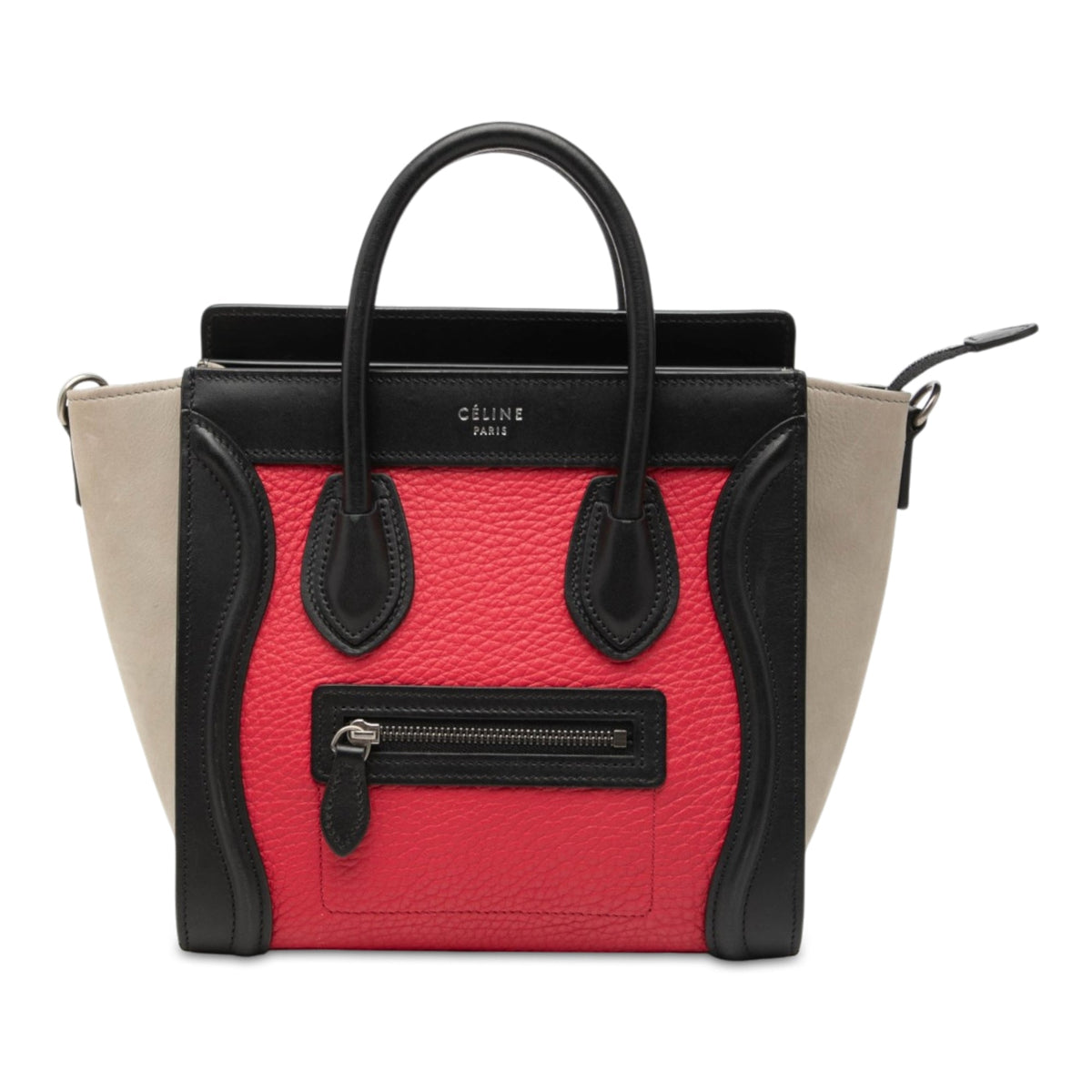 Celine Nano Tricolor Nubuck and Calfskin Luggage Tote