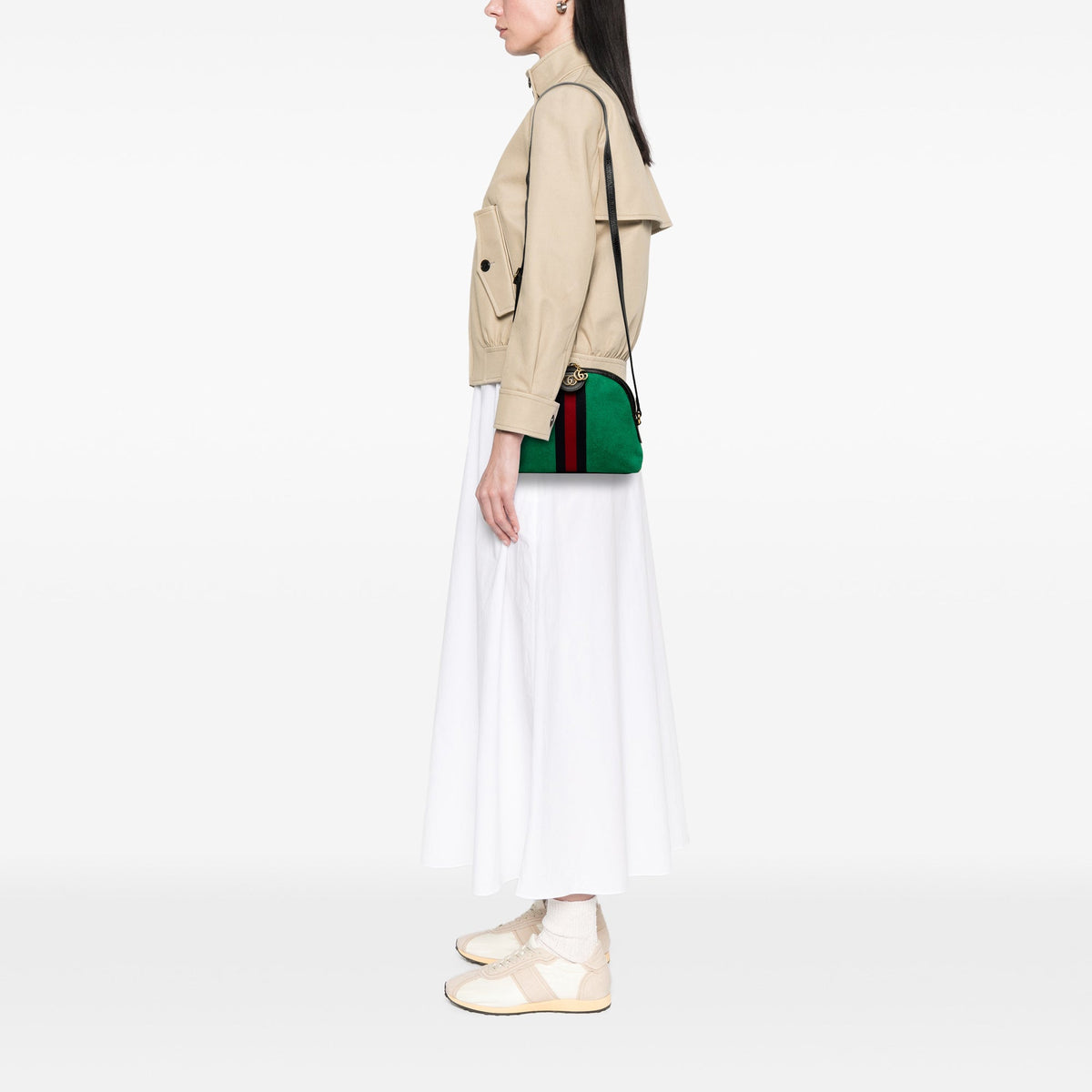 Gucci Small Suede Web Ophidia Dome Crossbody