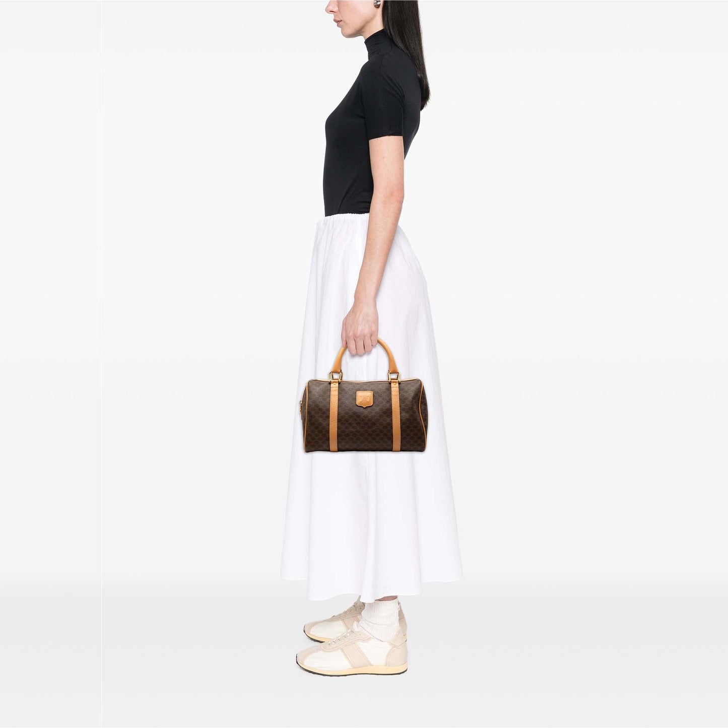 Macadam Coated Canvas Boston Bag