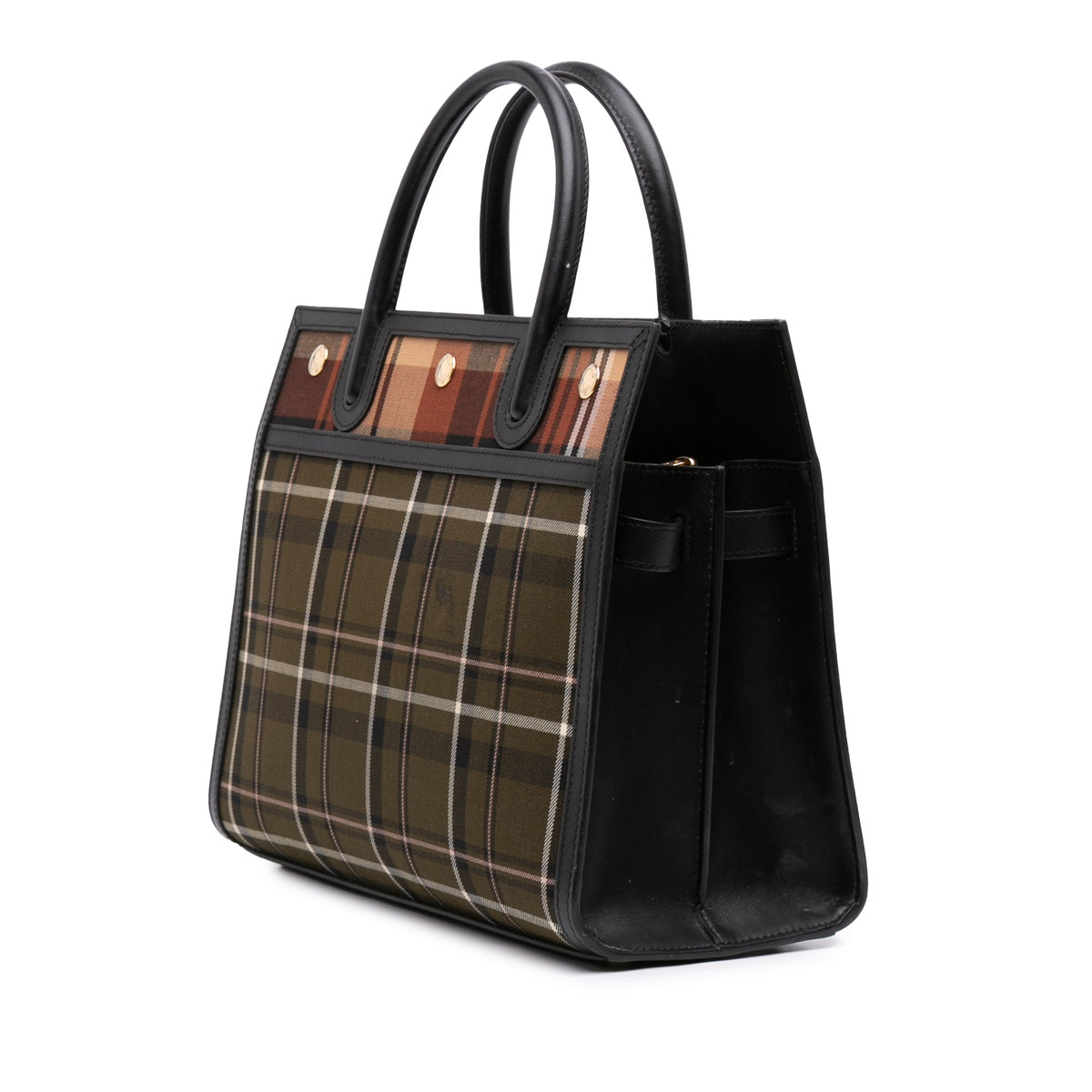 Burberry Small Wool Tartan Title Satchel