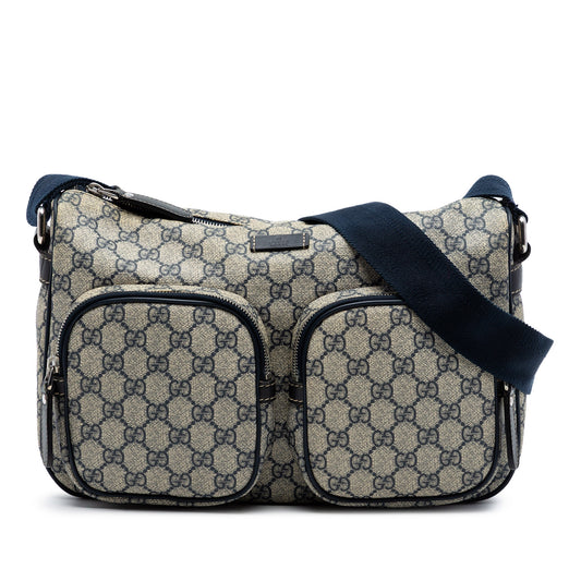 Gucci GG Supreme Double Pocket Crossbody