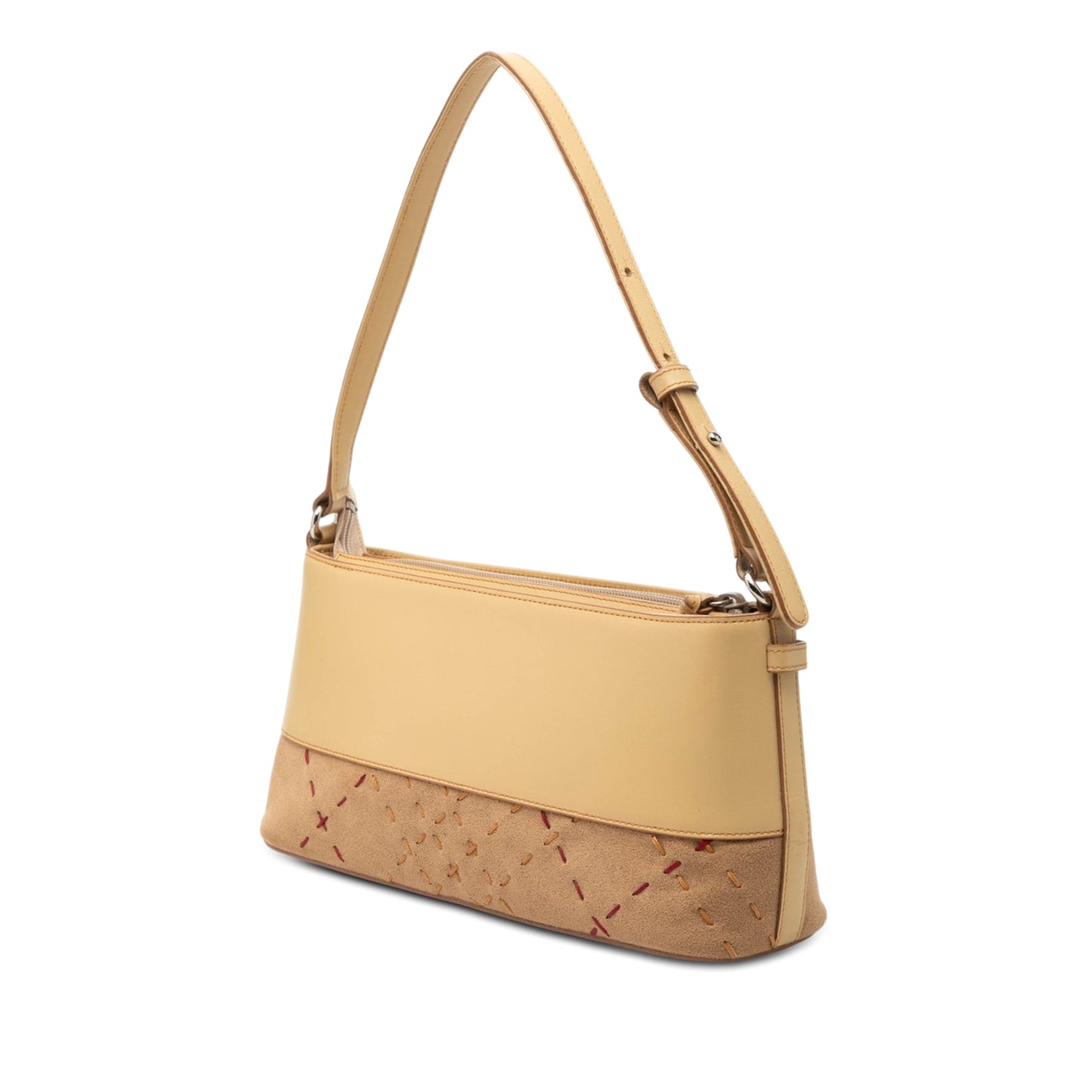 Burberry Calfskin and Suede Stitch Shoulder Bag