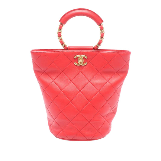 Chanel Lambskin Loop Handle Bucket Backpack
