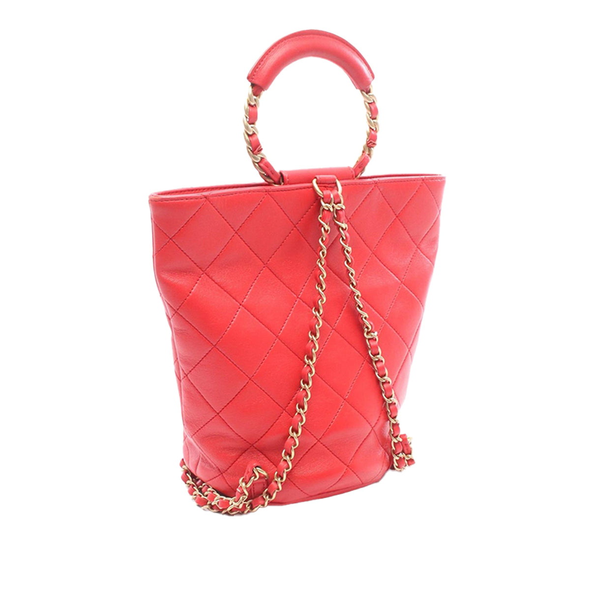 Chanel Lambskin Loop Handle Bucket Backpack