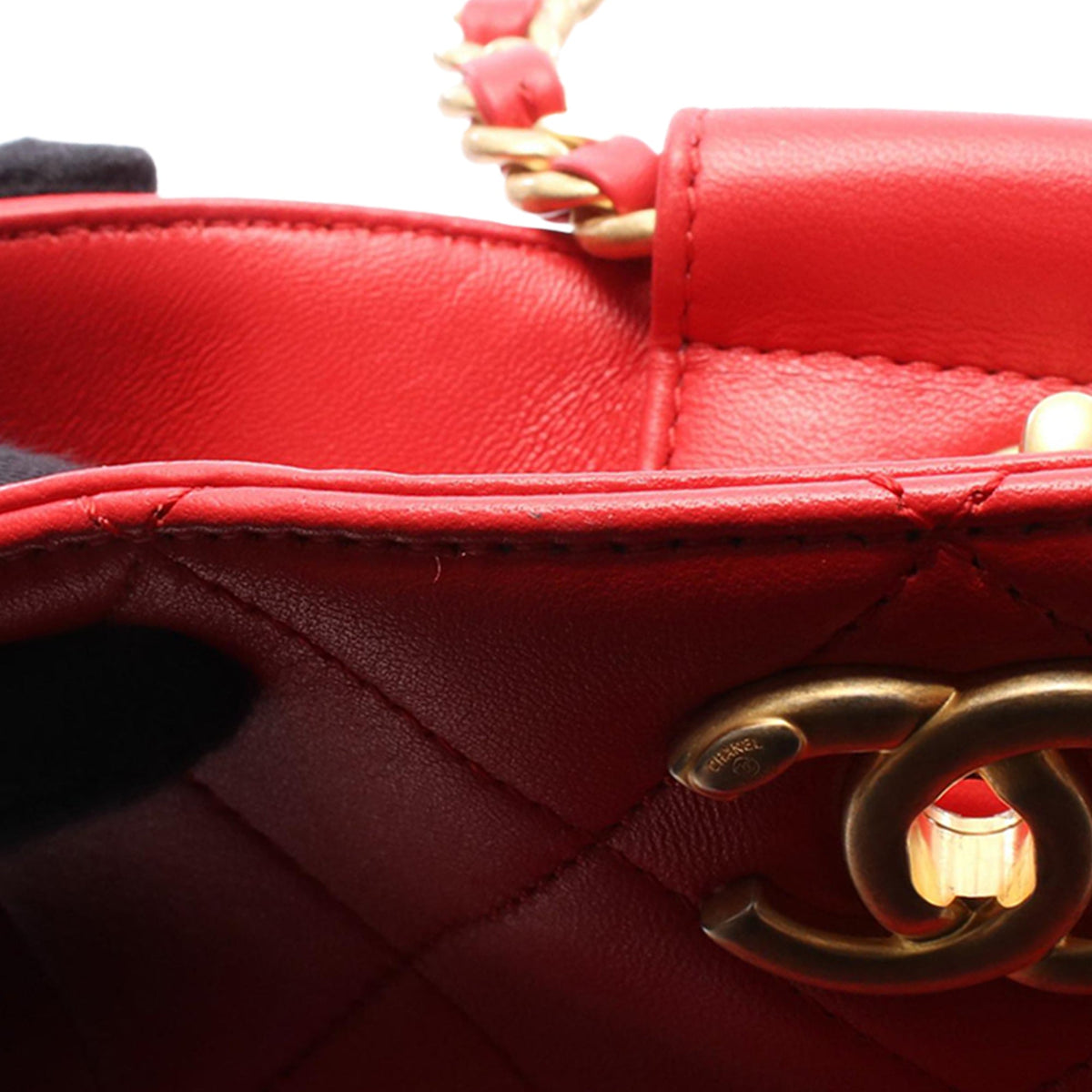 Chanel Lambskin Loop Handle Bucket Backpack