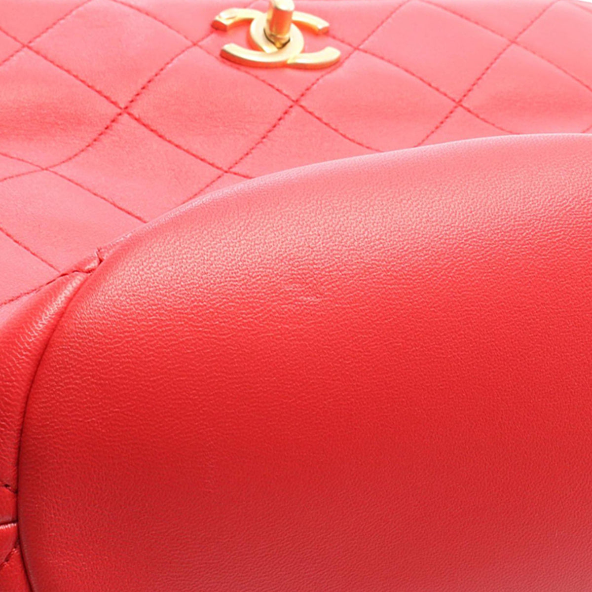 Chanel Lambskin Loop Handle Bucket Backpack