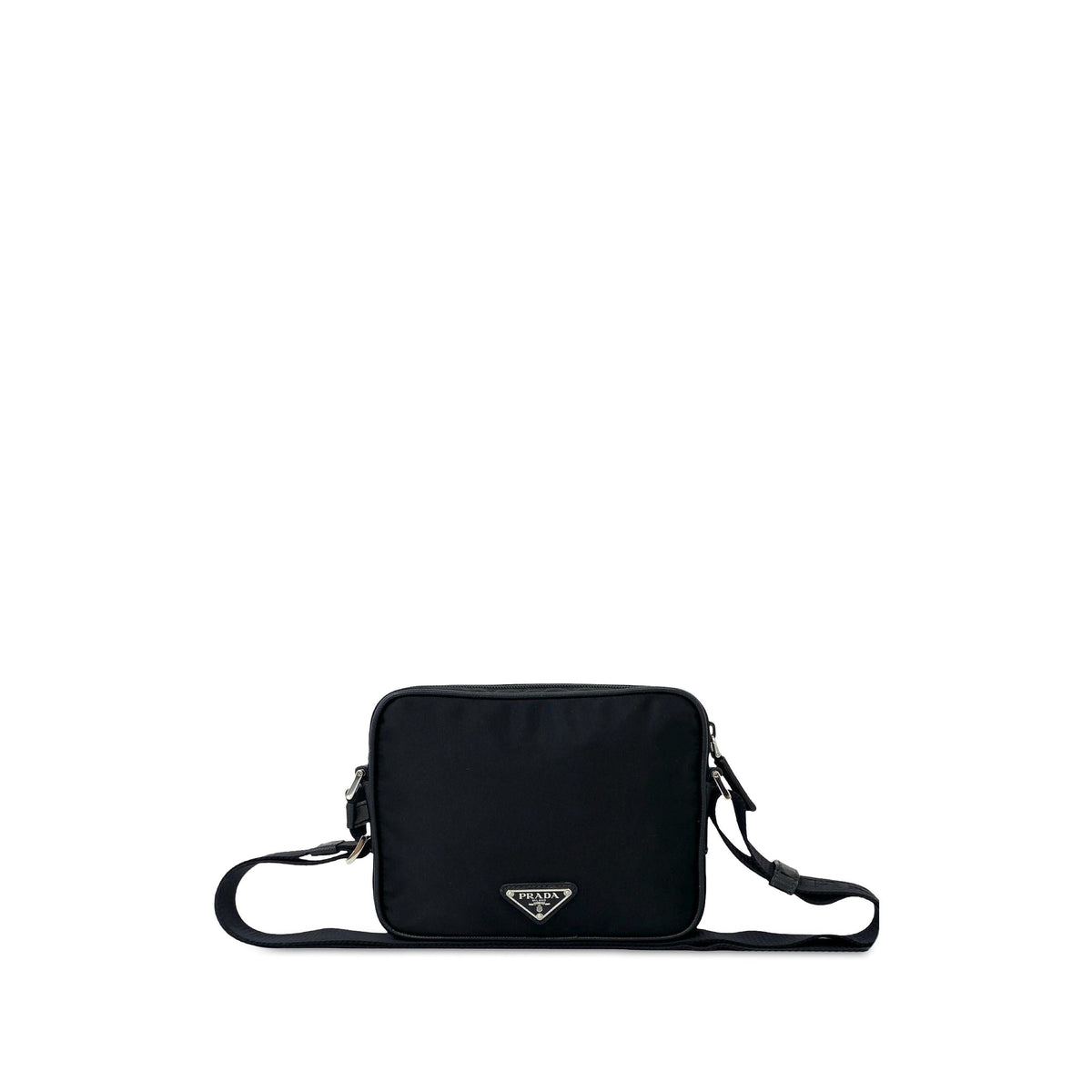 Prada Tessuto Logo Camera Bag — Black