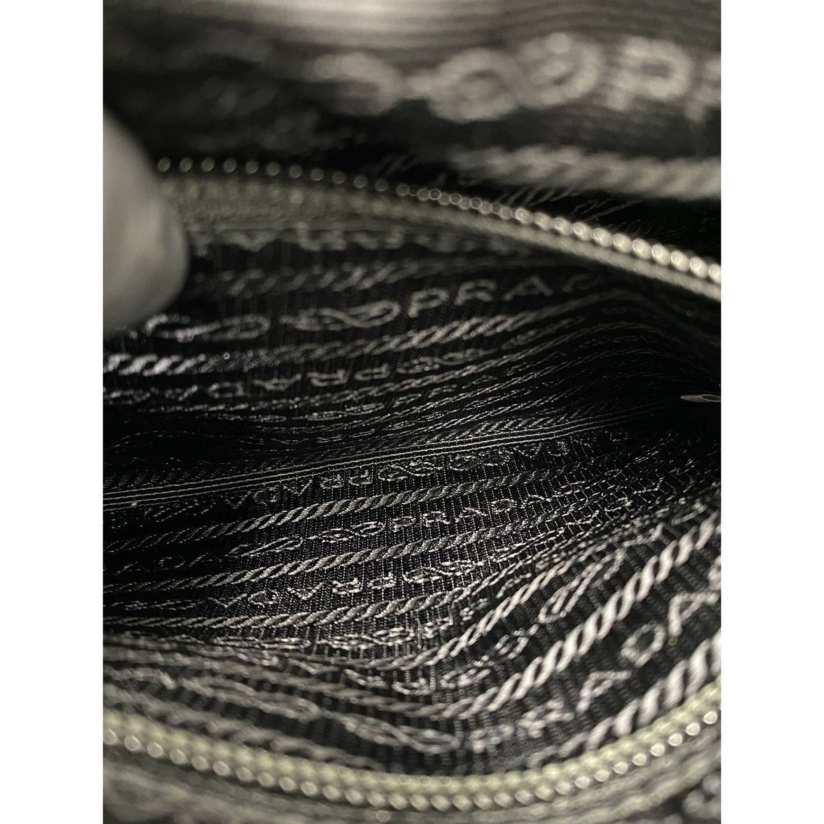 Prada Tessuto Logo Camera Bag — Black
