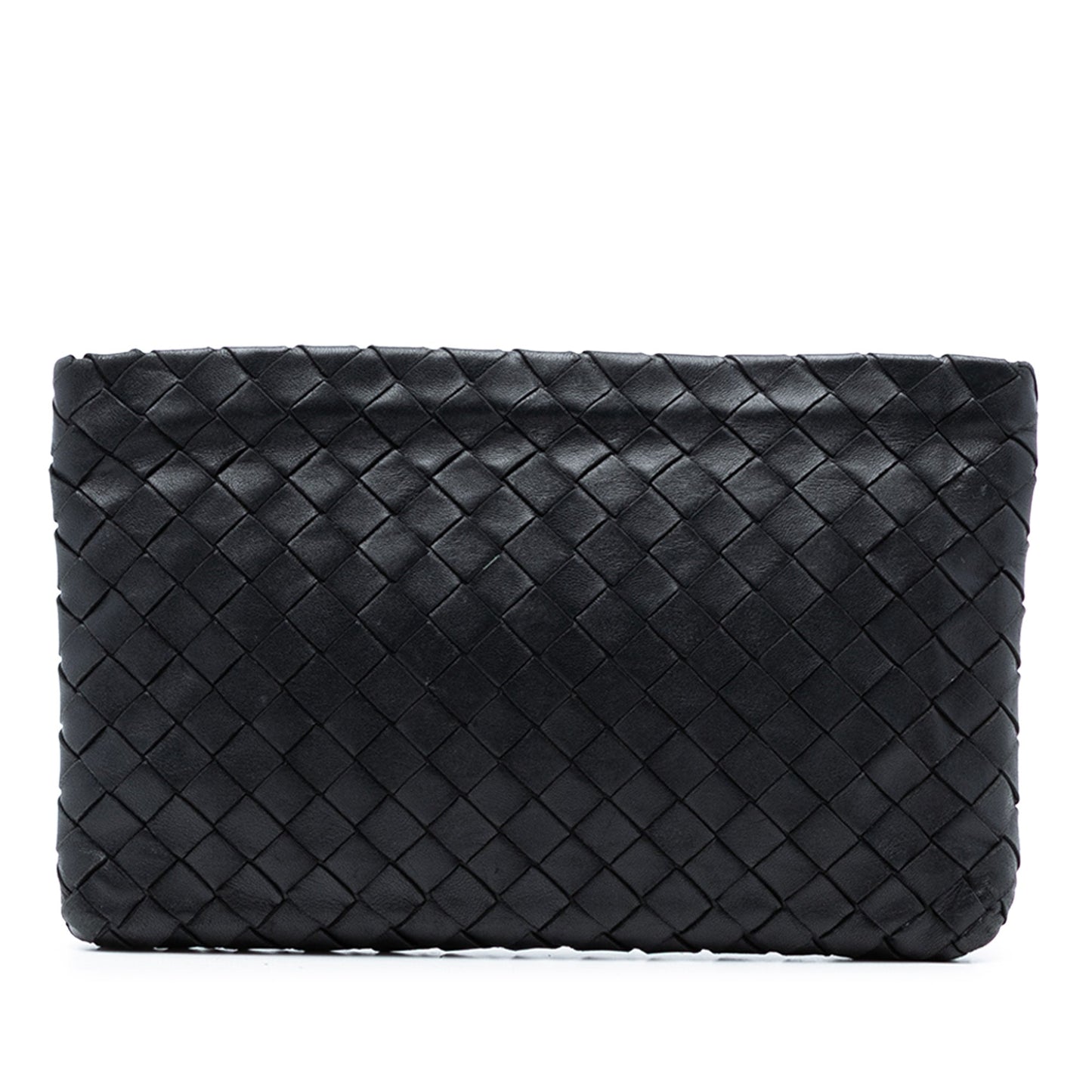 Large Nappa Intrecciato Flat Zip Pouch
