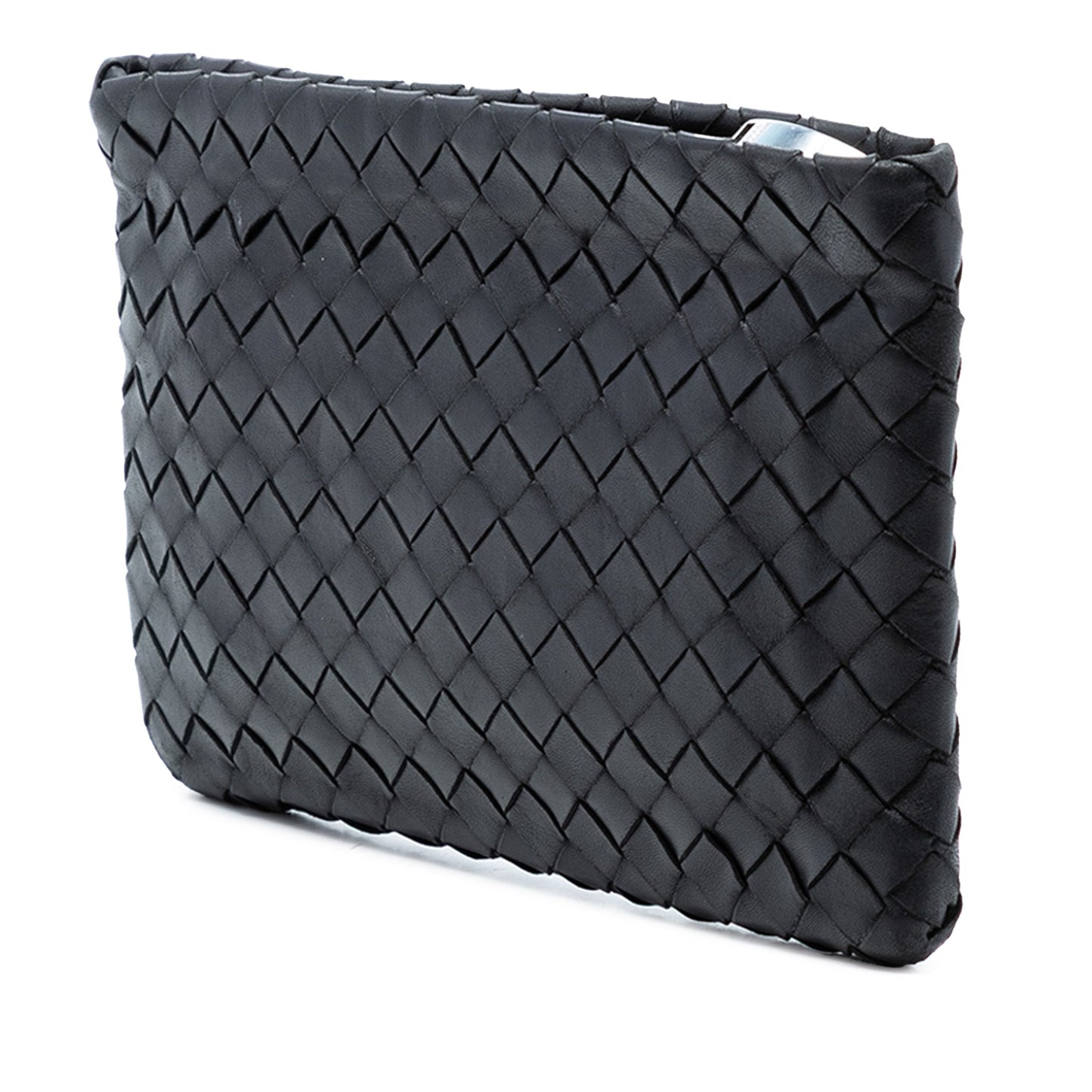 Large Nappa Intrecciato Flat Zip Pouch