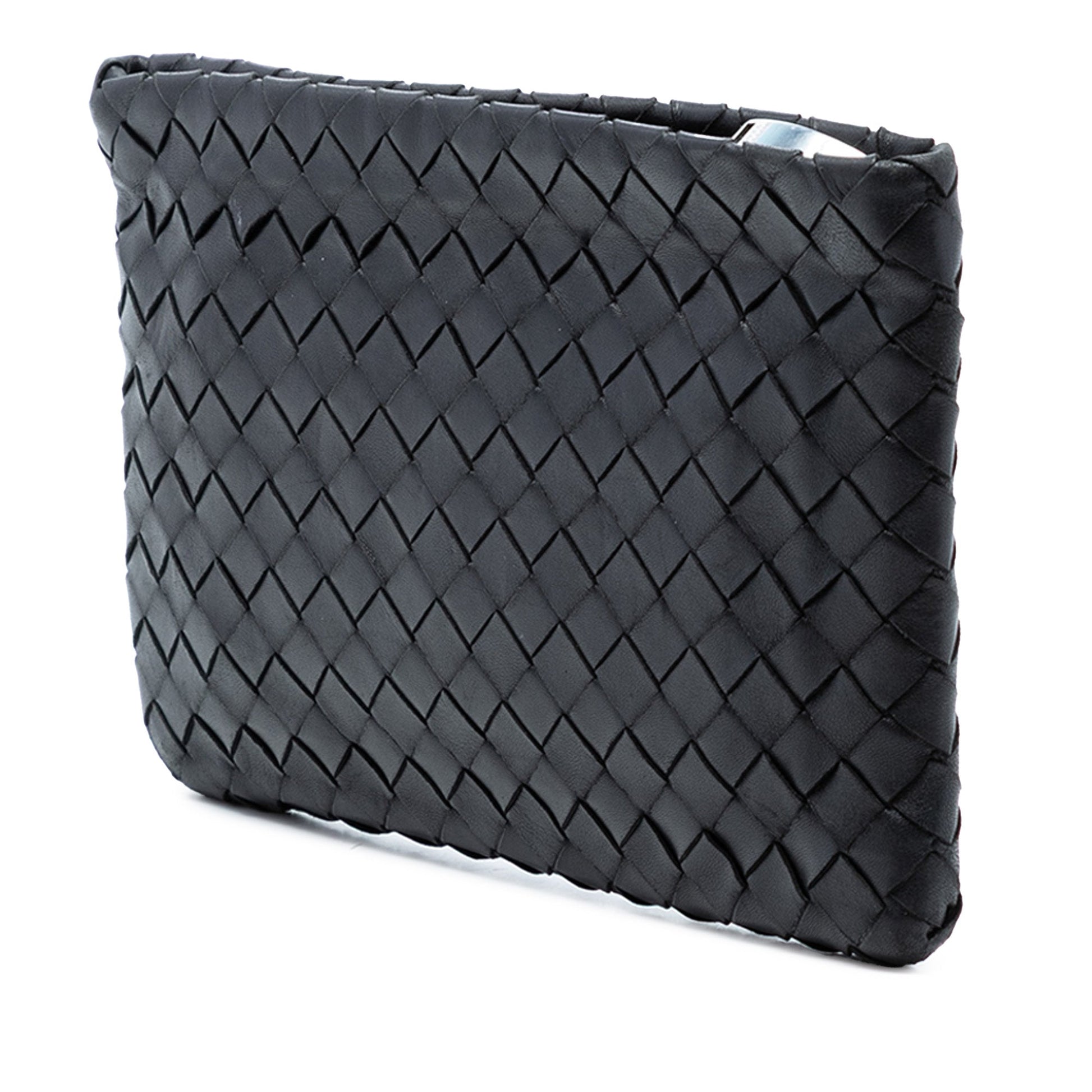 Large Nappa Intrecciato Flat Zip Pouch
