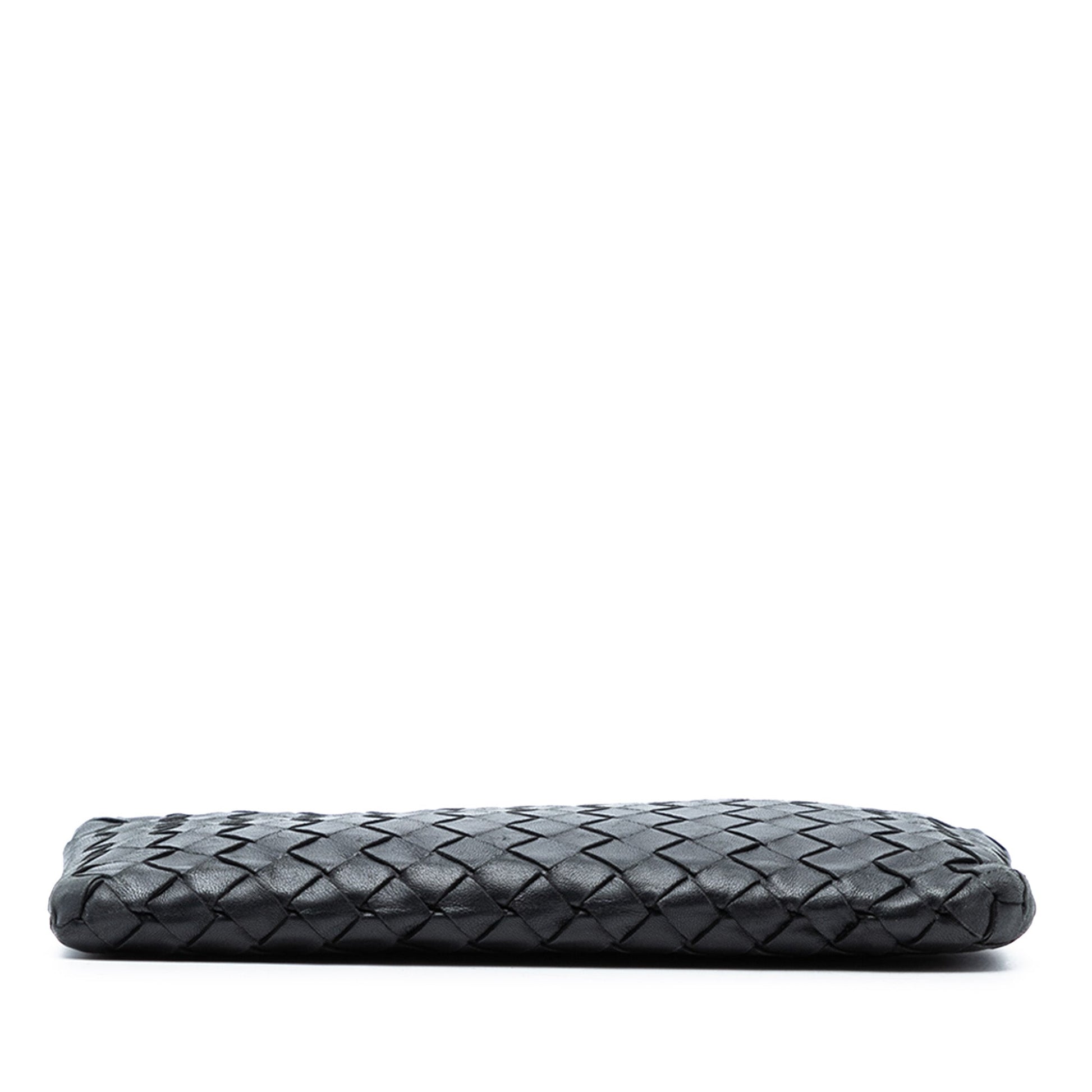 Large Nappa Intrecciato Flat Zip Pouch