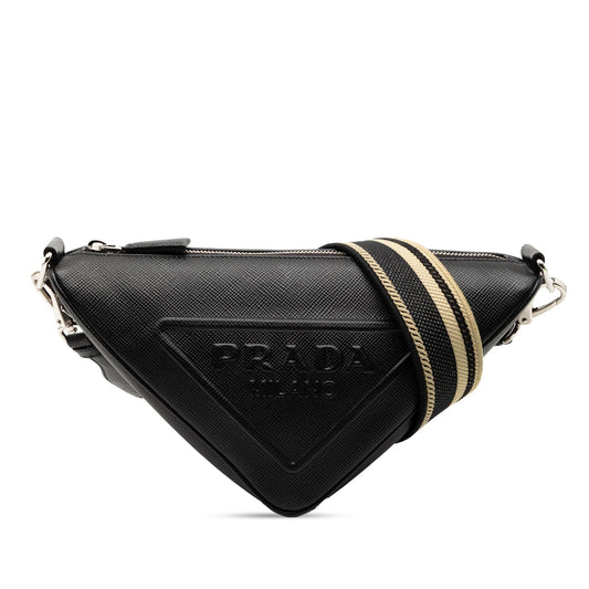 Prada Saffiano Triangle Logo Crossbody