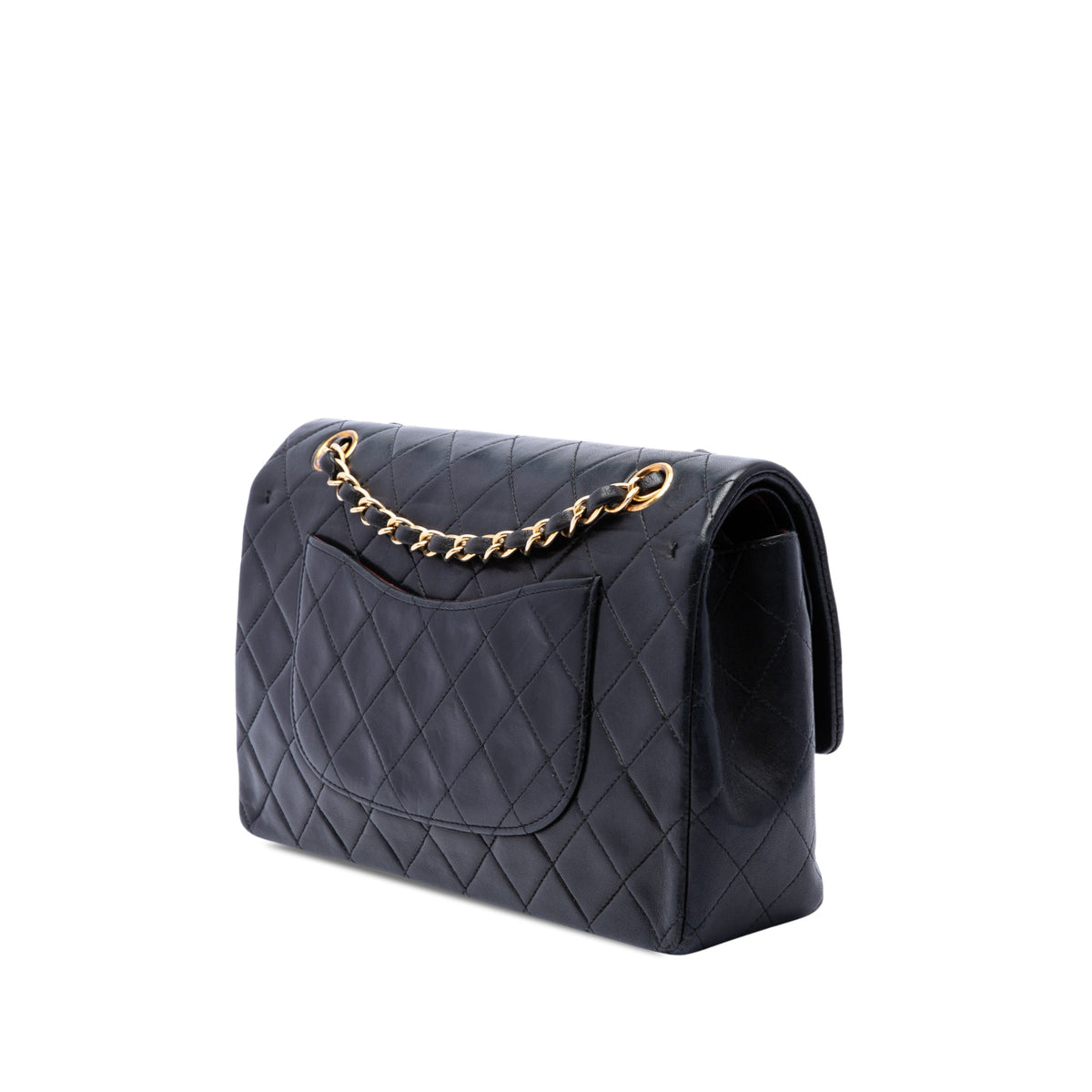 Chanel Medium Classic Lambskin Double Flap — Black