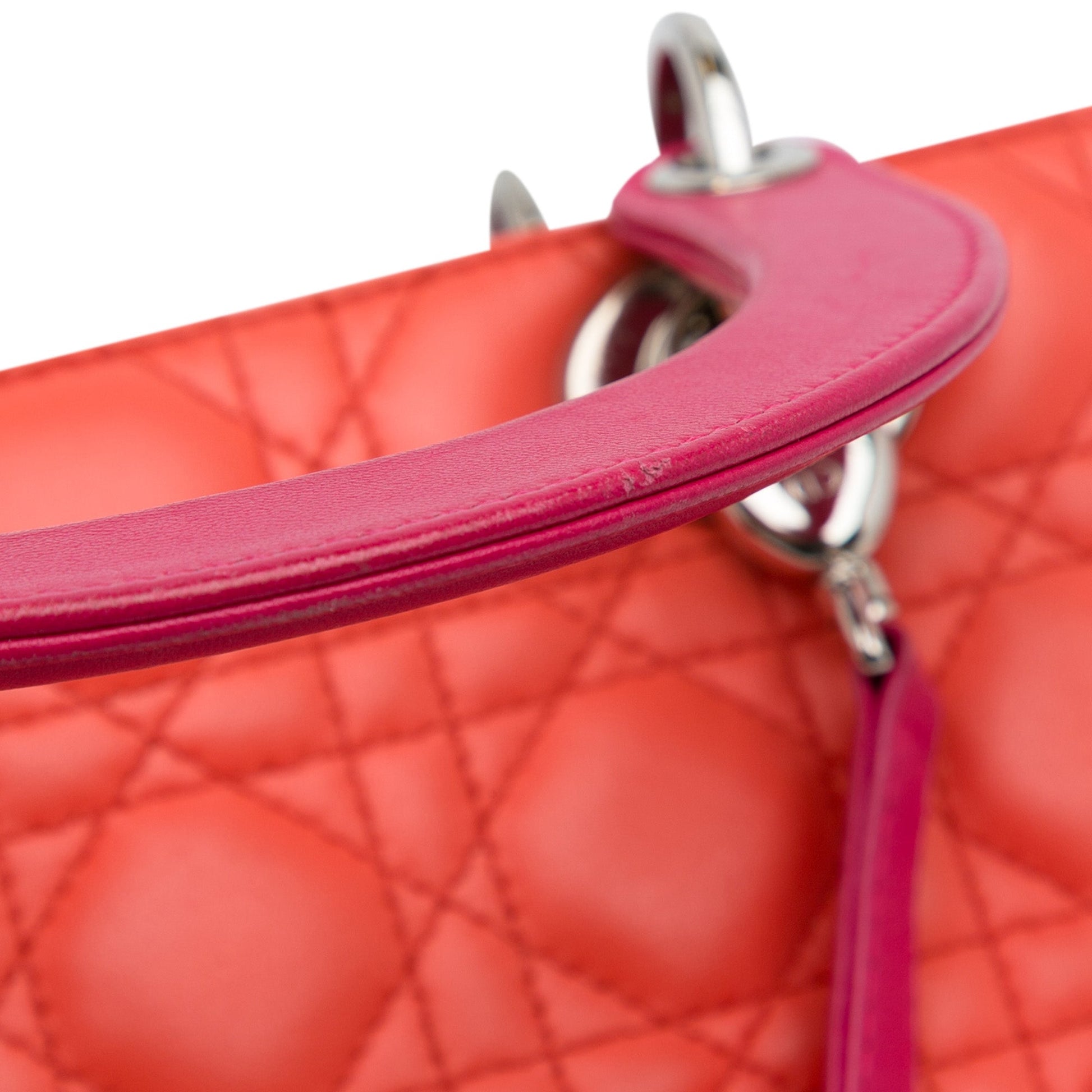 Dior Medium Bicolor Lambskin Cannage Lady Dior