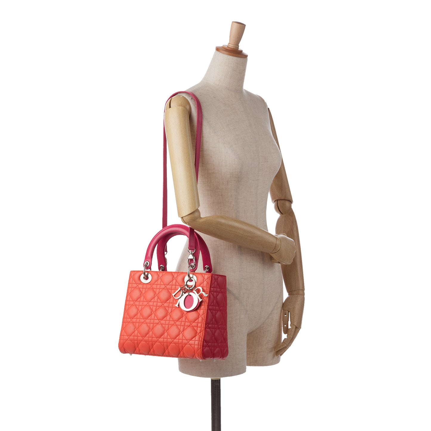 Dior Medium Bicolor Lambskin Cannage Lady Dior
