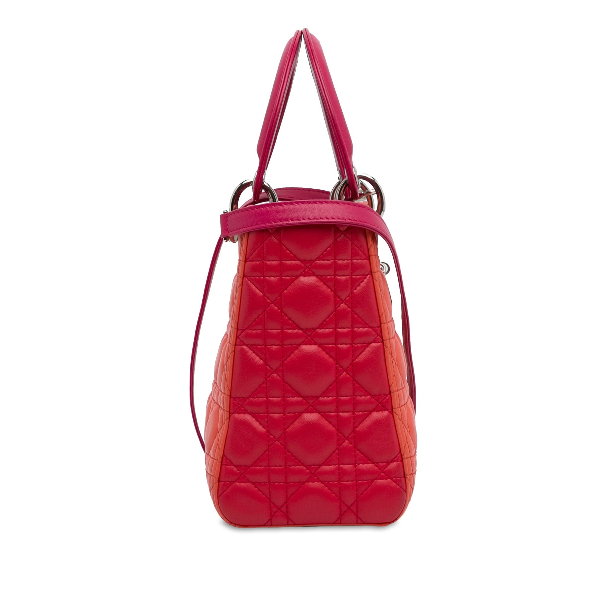 Dior Medium Bicolor Lambskin Cannage Lady Dior