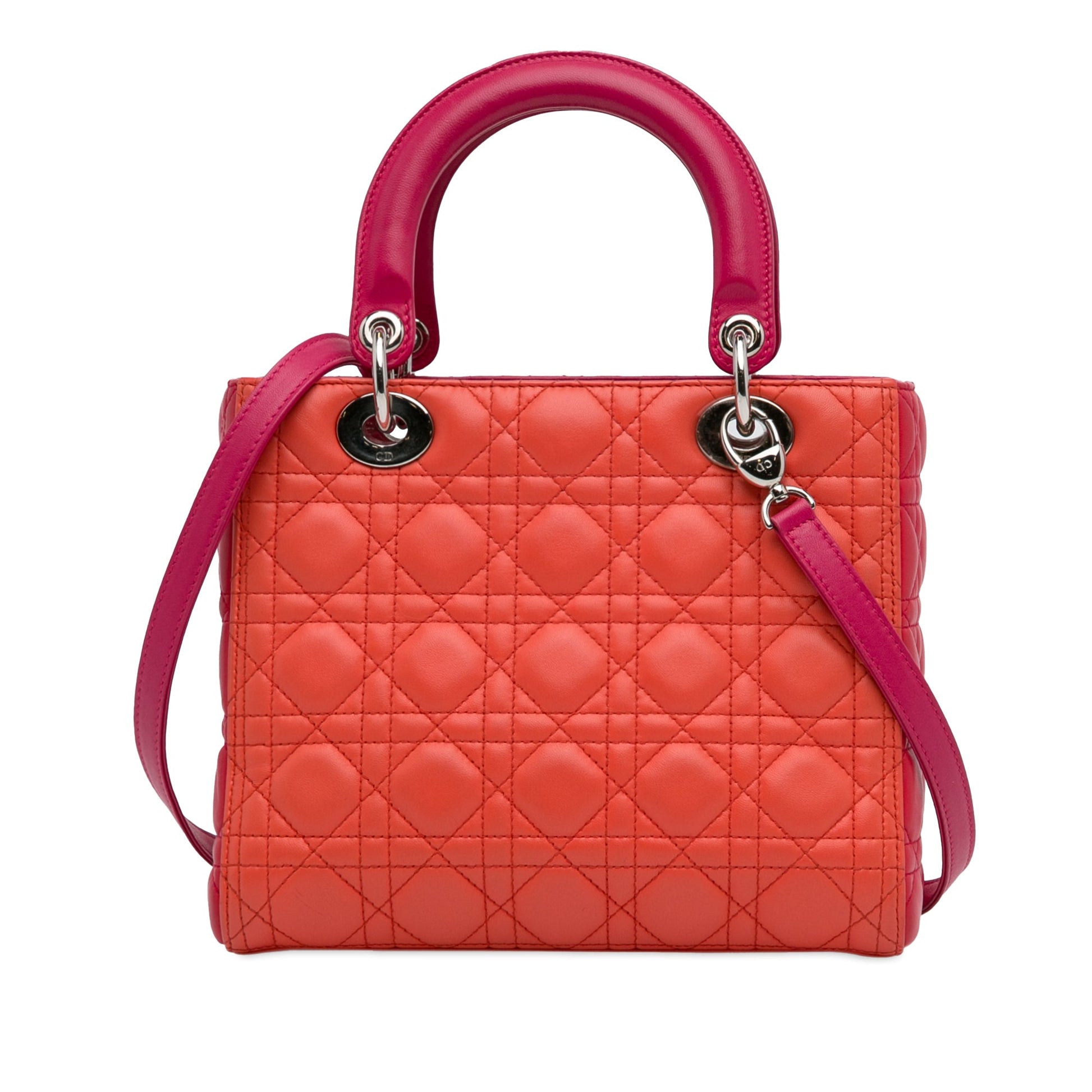 Dior Medium Bicolor Lambskin Cannage Lady Dior