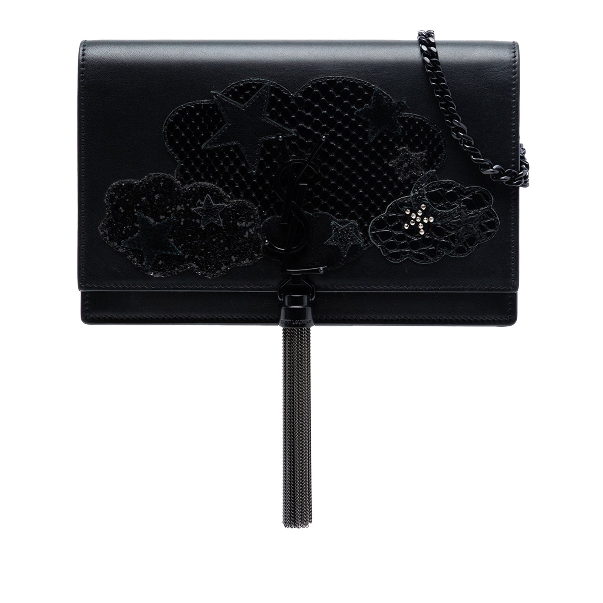 Calfskin Cloud Star Applique Classic Monogram Kate Tassel Wallet on Chain