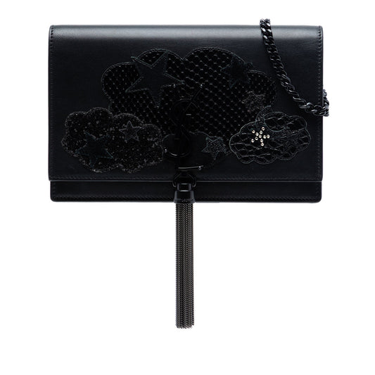Calfskin Cloud Star Applique Classic Monogram Kate Tassel Wallet on Chain