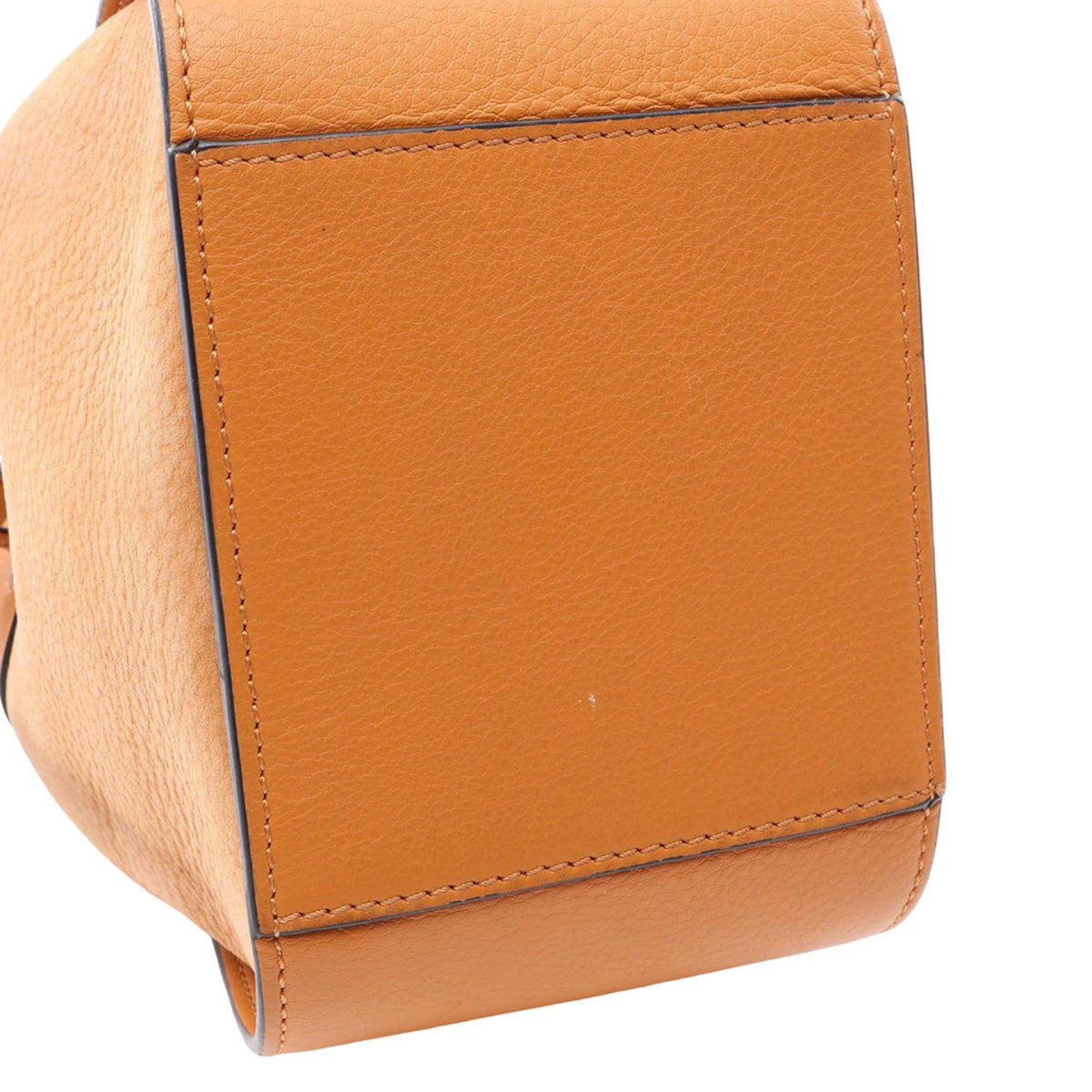 LOEWE Mini Leather Drawstring Hammock Bag — Brown