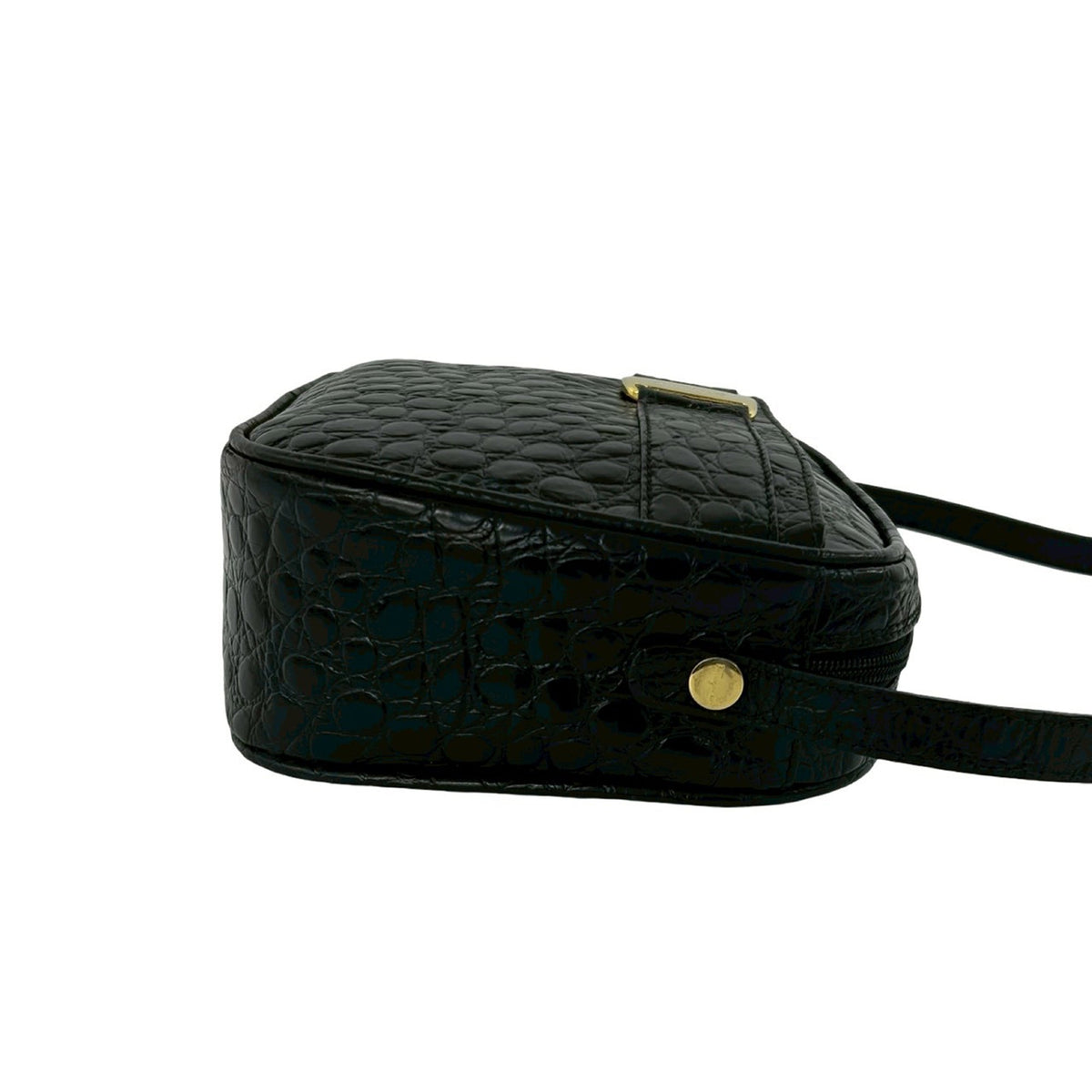 Ferragamo Croc Embossed Leather Vara Crossbody