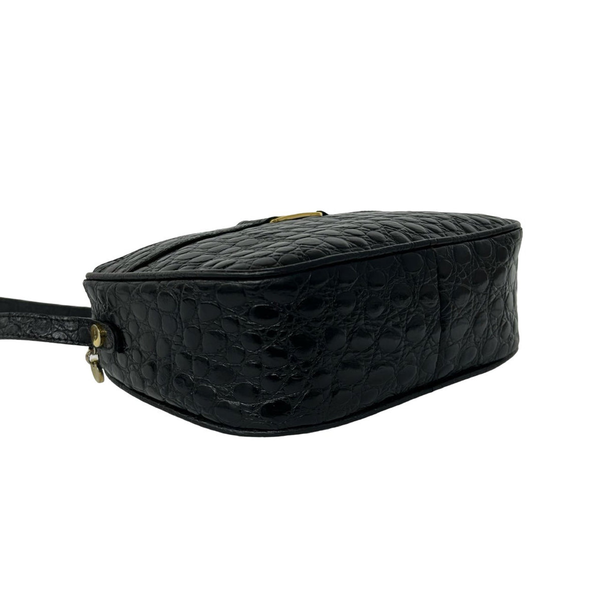 Ferragamo Croc Embossed Leather Vara Crossbody