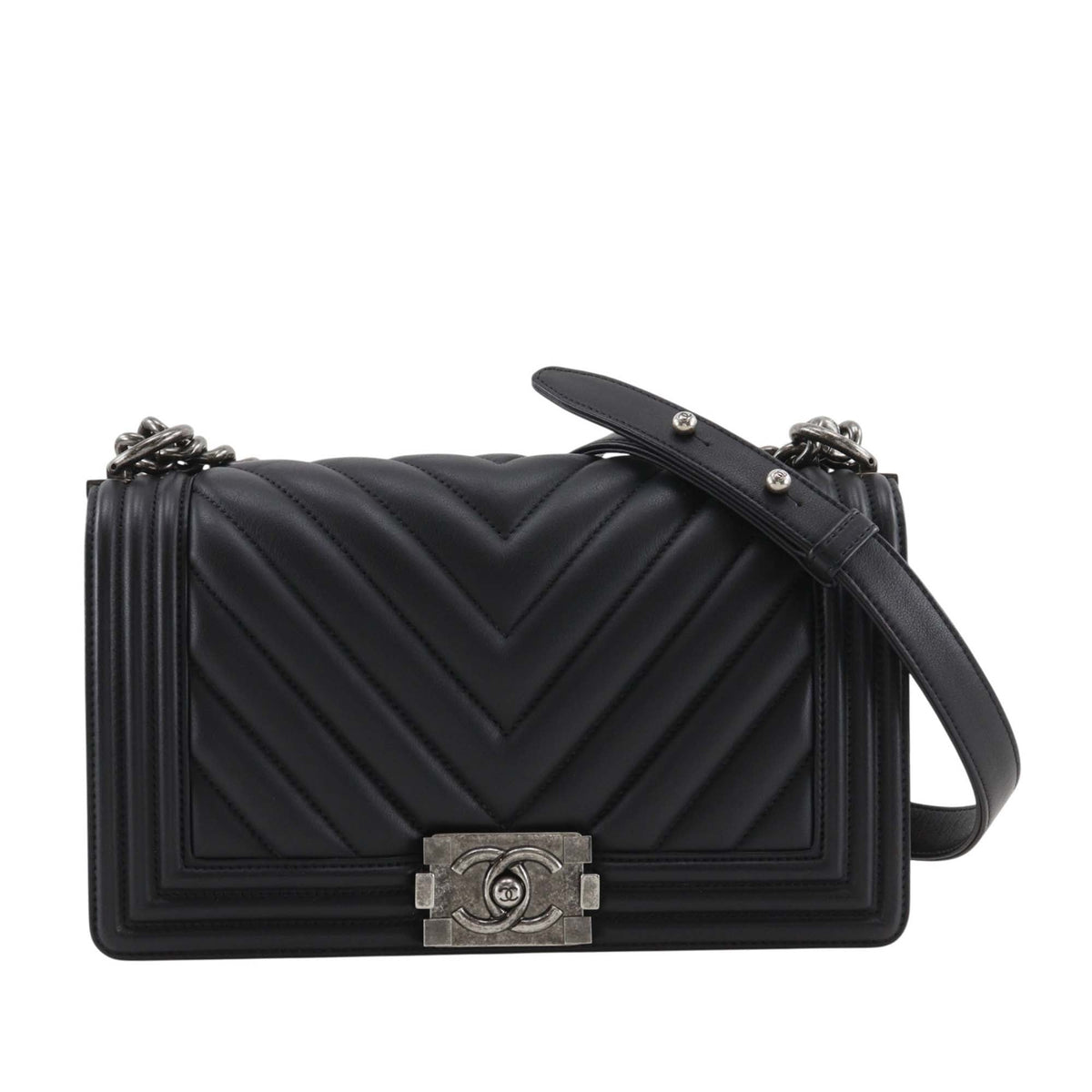 Chanel Old Medium Chevron Calfskin Boy Flap