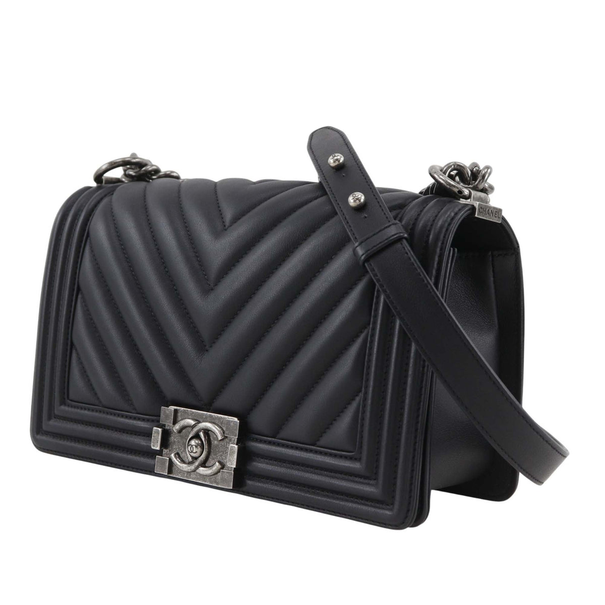Chanel Old Medium Chevron Calfskin Boy Flap