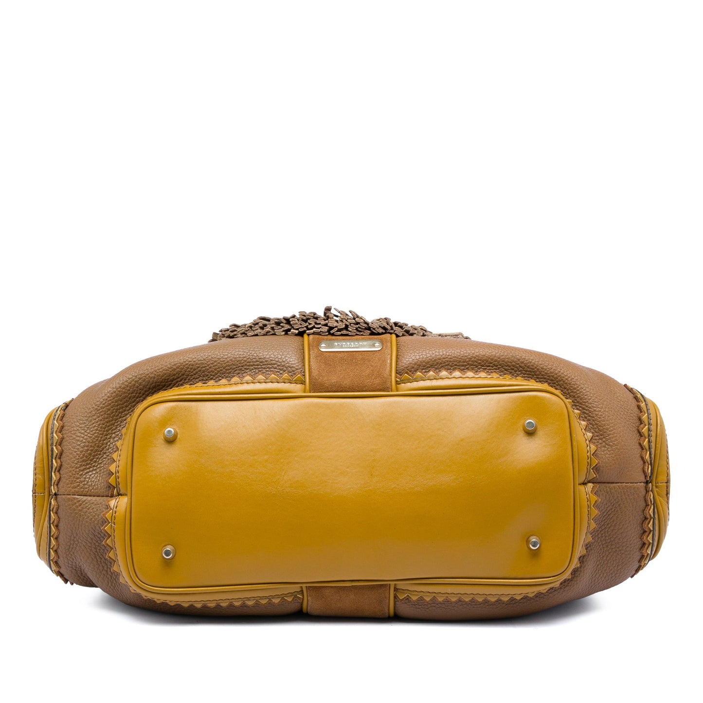 Burberry Prorsum Grained Calfskin and Suede Tassel Hedwig Satchel