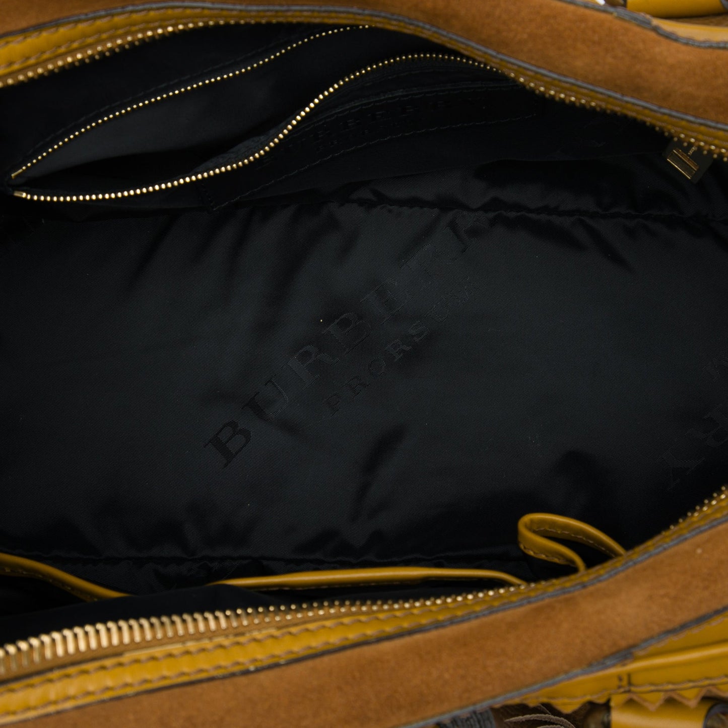 Burberry Prorsum Grained Calfskin and Suede Tassel Hedwig Satchel
