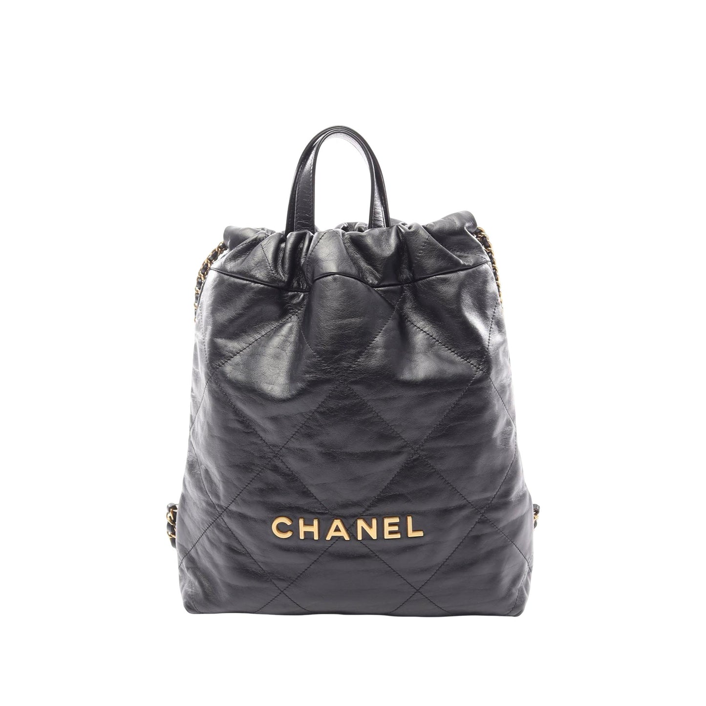 Chanel Small Shiny Quilted Calfskin 22 Backpack