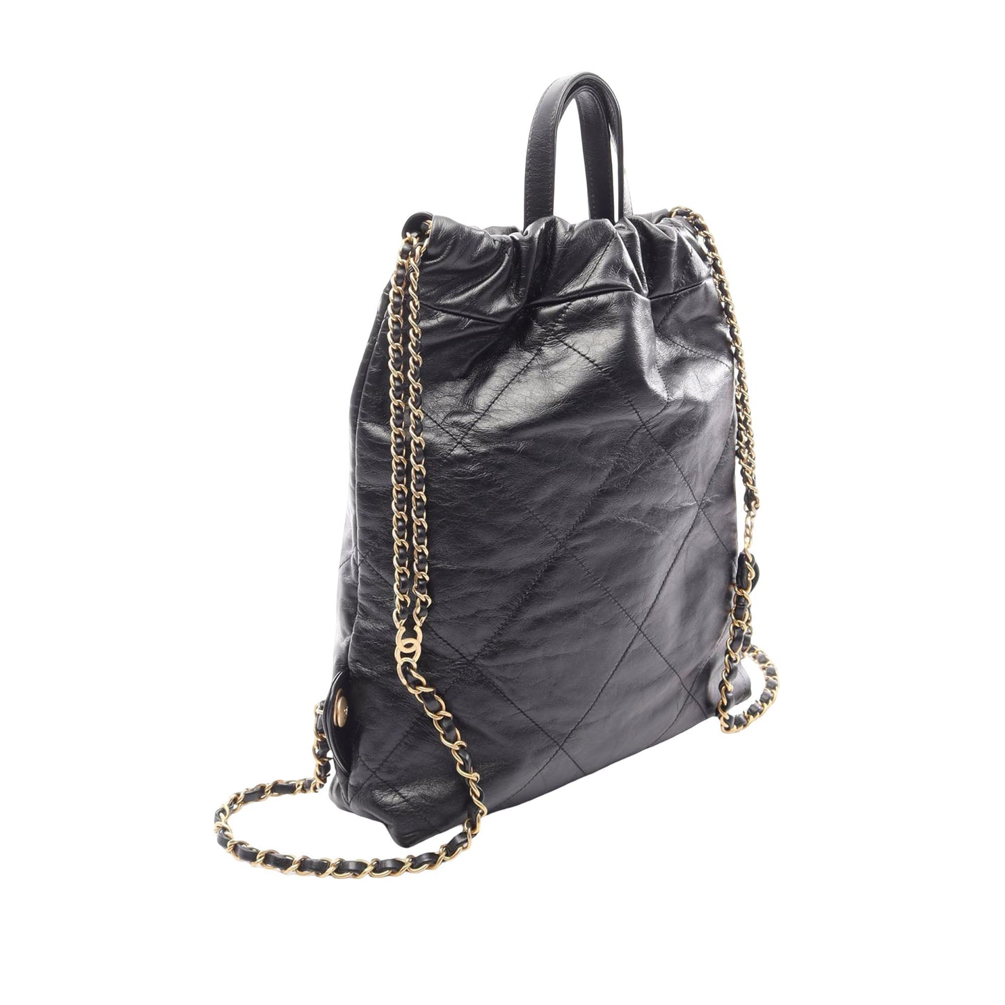Chanel Small Shiny Quilted Calfskin 22 Backpack