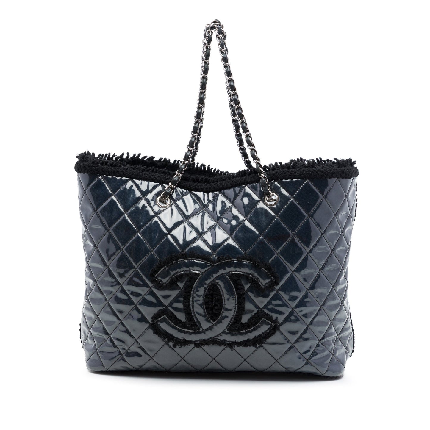 Chanel Large Quilted Tweed and PVC Funny Tote