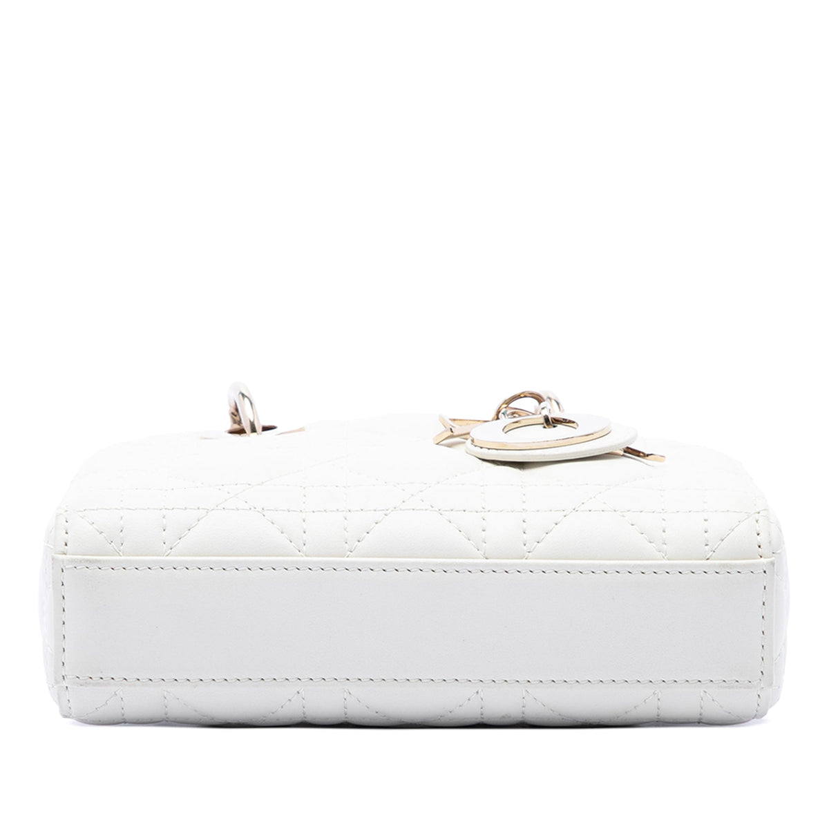 Dior Micro Lambskin Cannage Lady D Joy — White