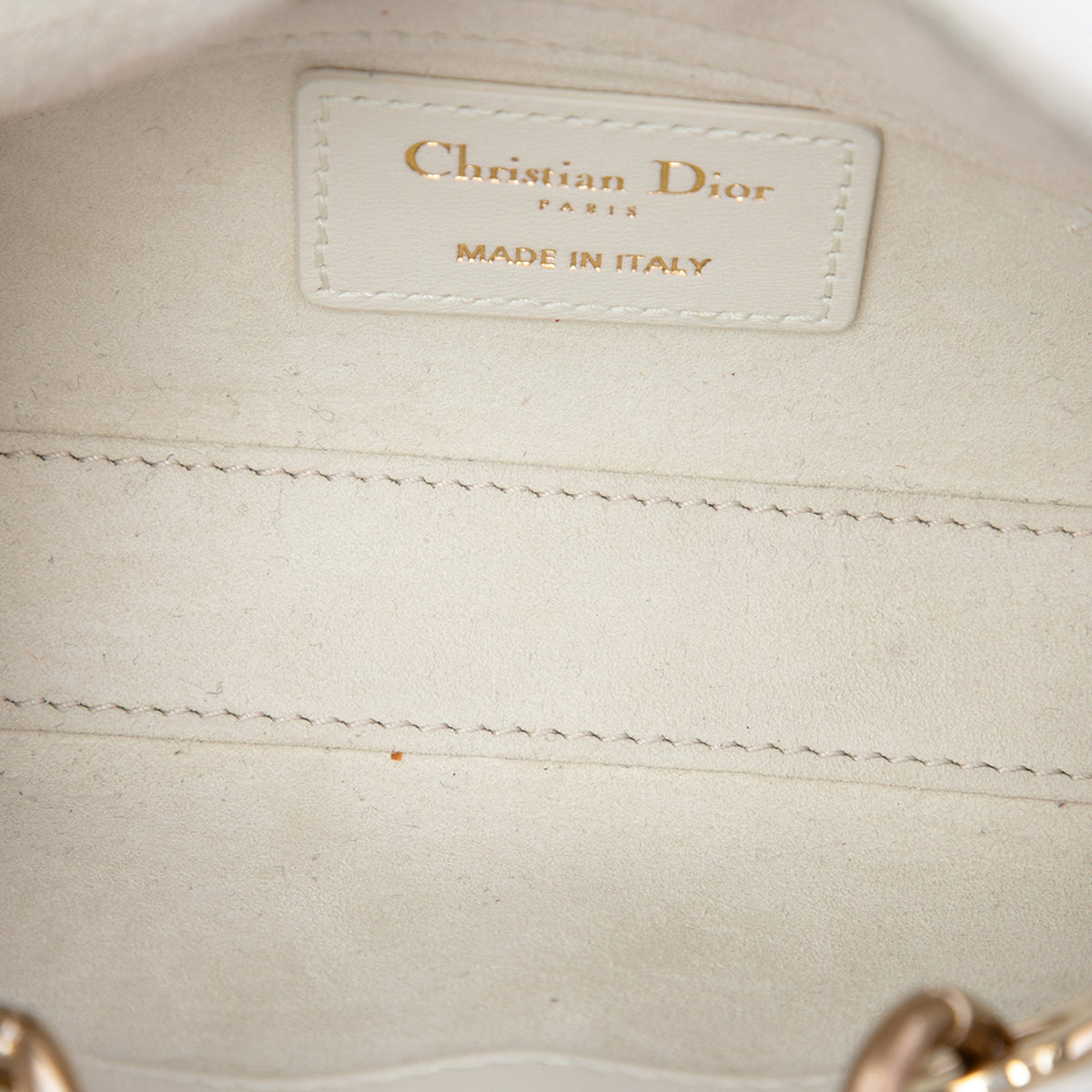 Dior Micro Lambskin Cannage Lady D Joy — White