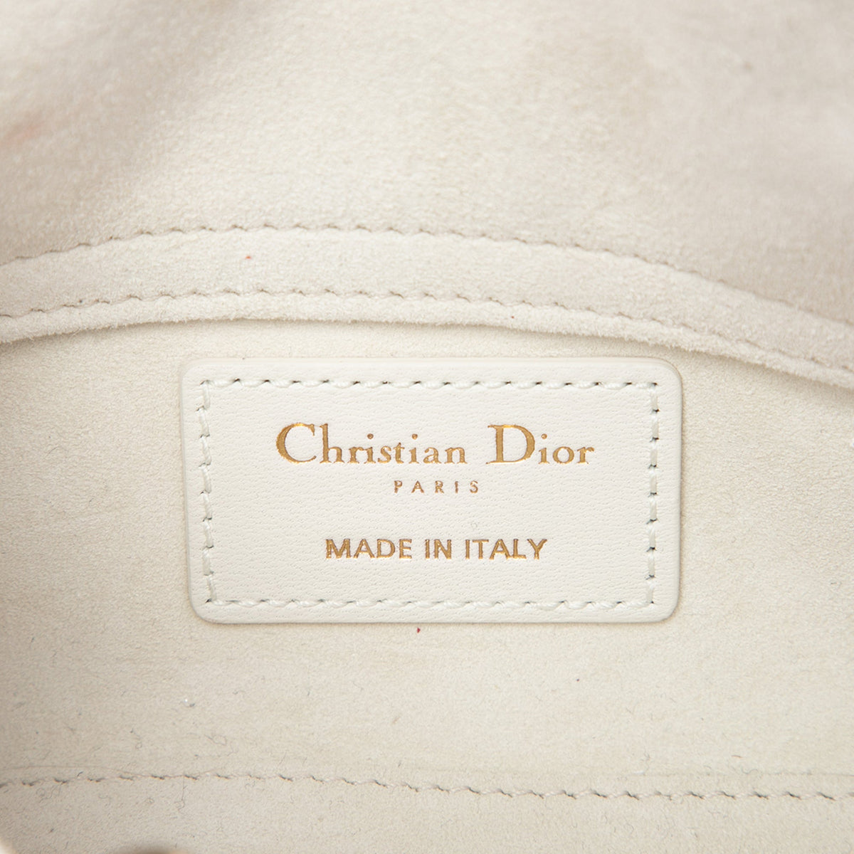Dior Micro Lambskin Cannage Lady D Joy — White