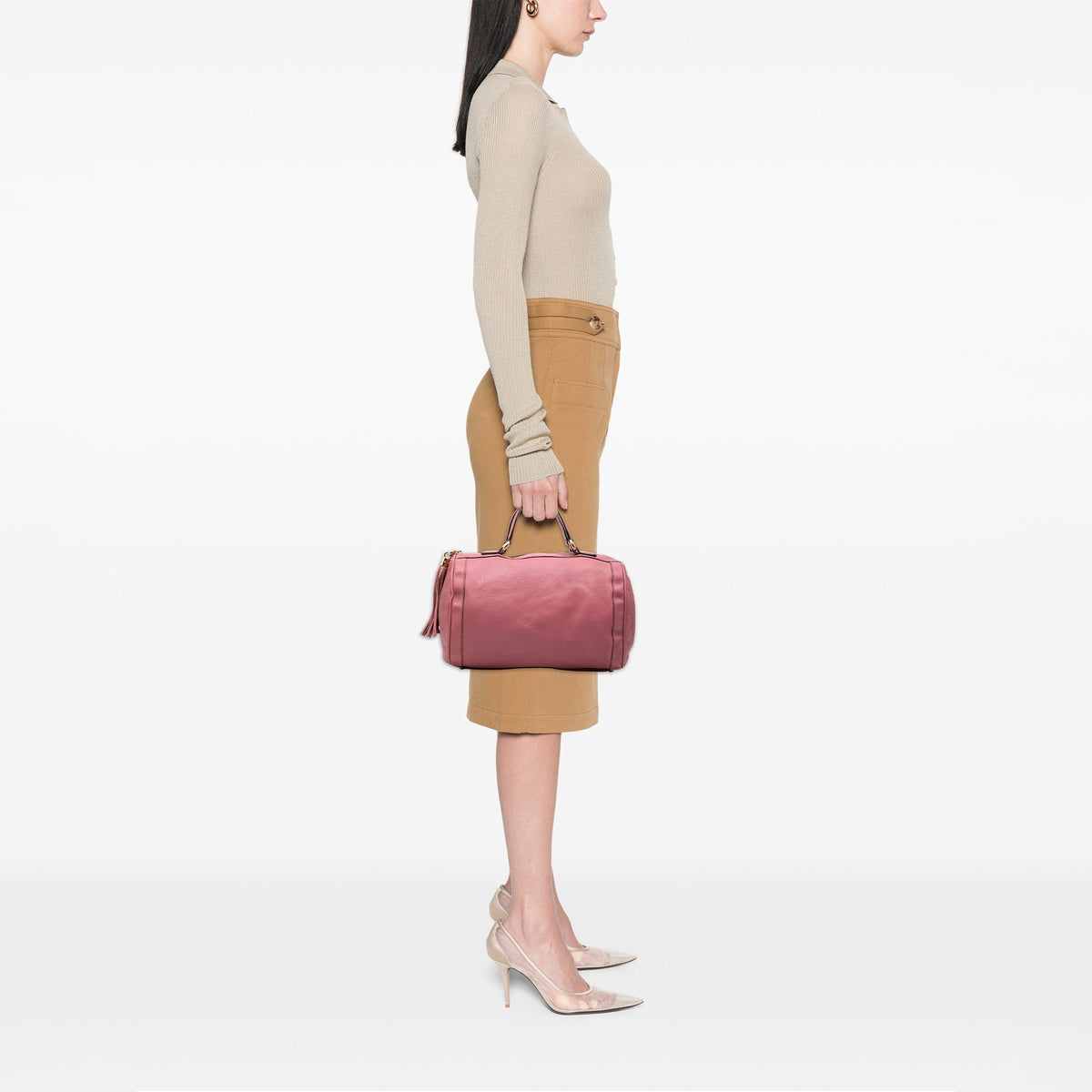 Gucci Medium Pebbled Calfskin Soho Boston Bag