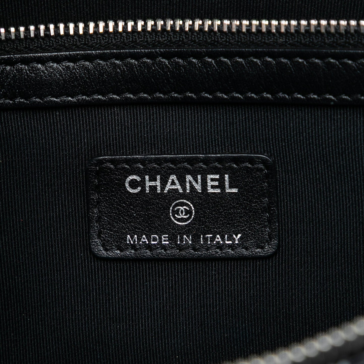 Chanel Coated Canvas Camellia Logo Wristlet Clutch