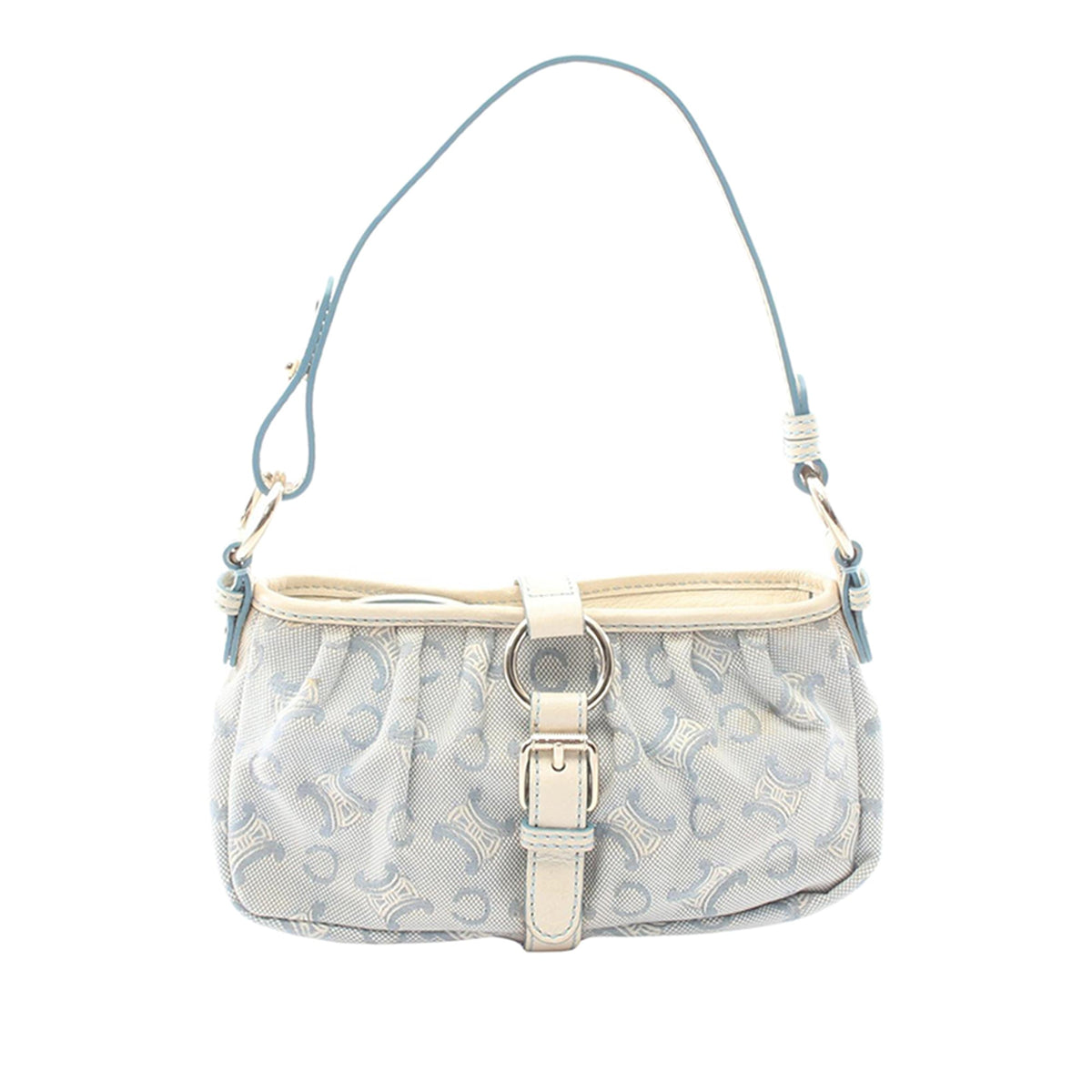 Celine C Macadam Canvas Shoulder Bag — Blue
